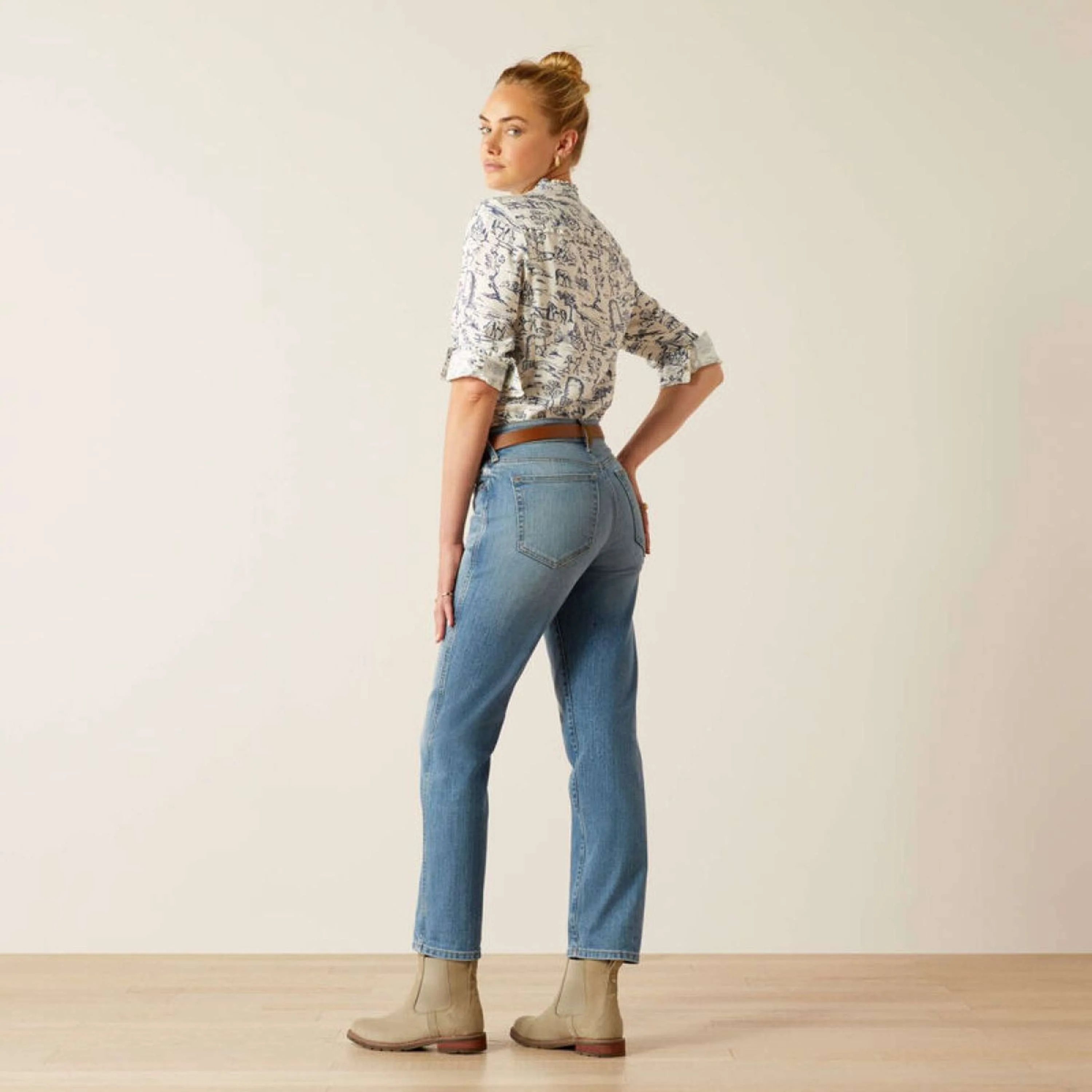 Ariat Jeans High Rise Bridle Slim Straight Leg Femme Abeline - Image 3