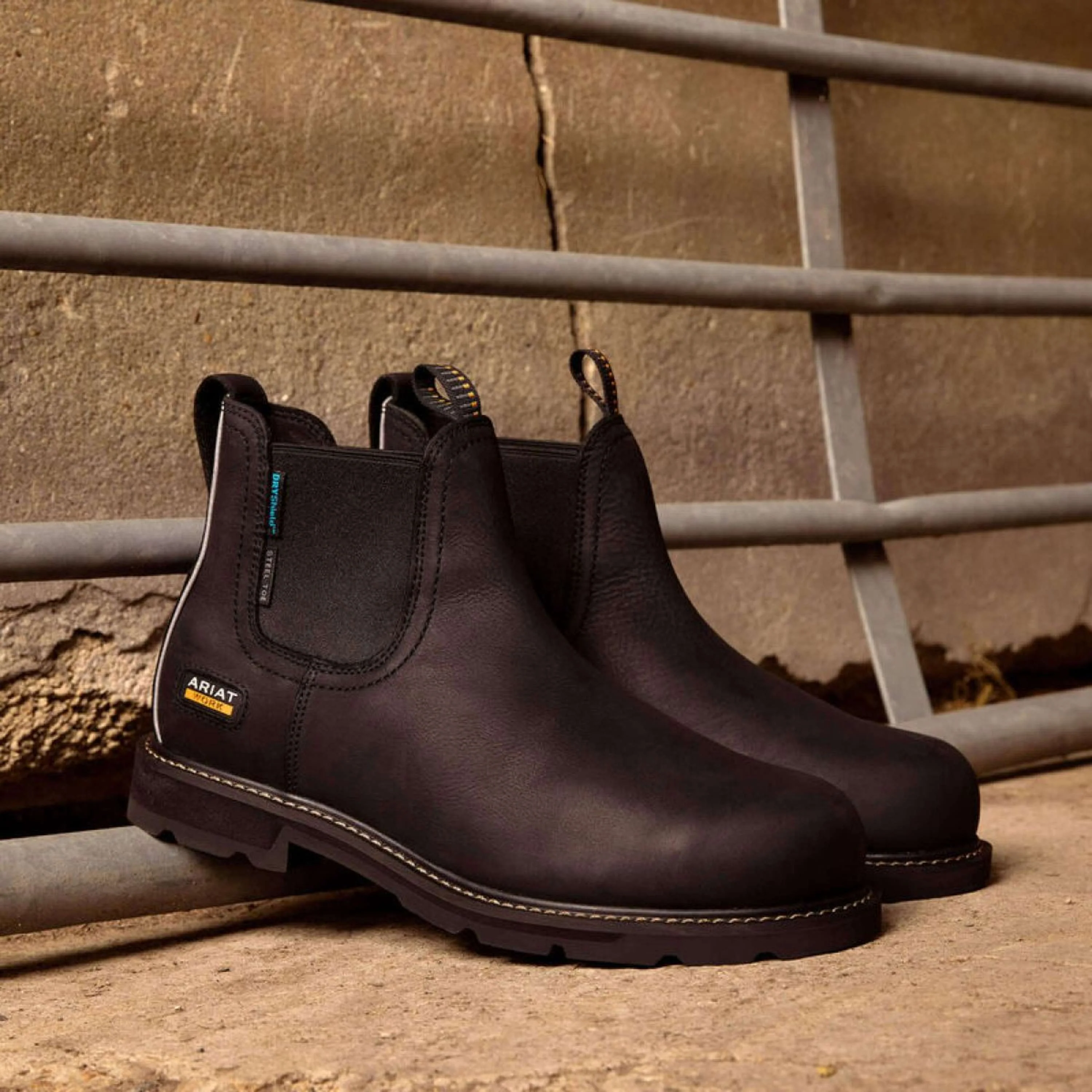 Ariat Jodhpurs Groundbreaker Chelsea Waterproof Steel Toe Hommes Noir - Image 7