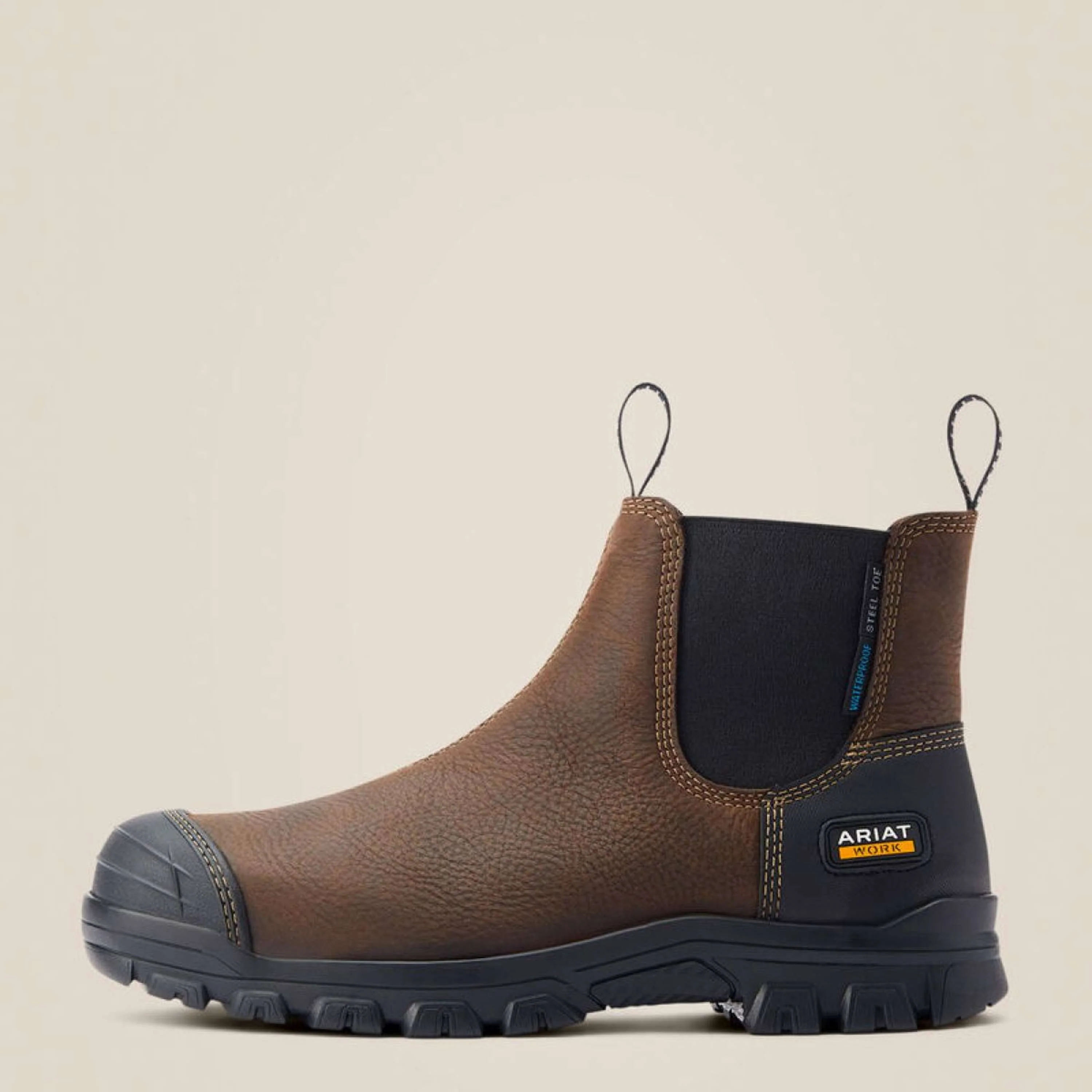 Ariat Jodhpurs Treadfast Chelsea Waterproof Steel Toe Hommes Marron foncé - Image 2