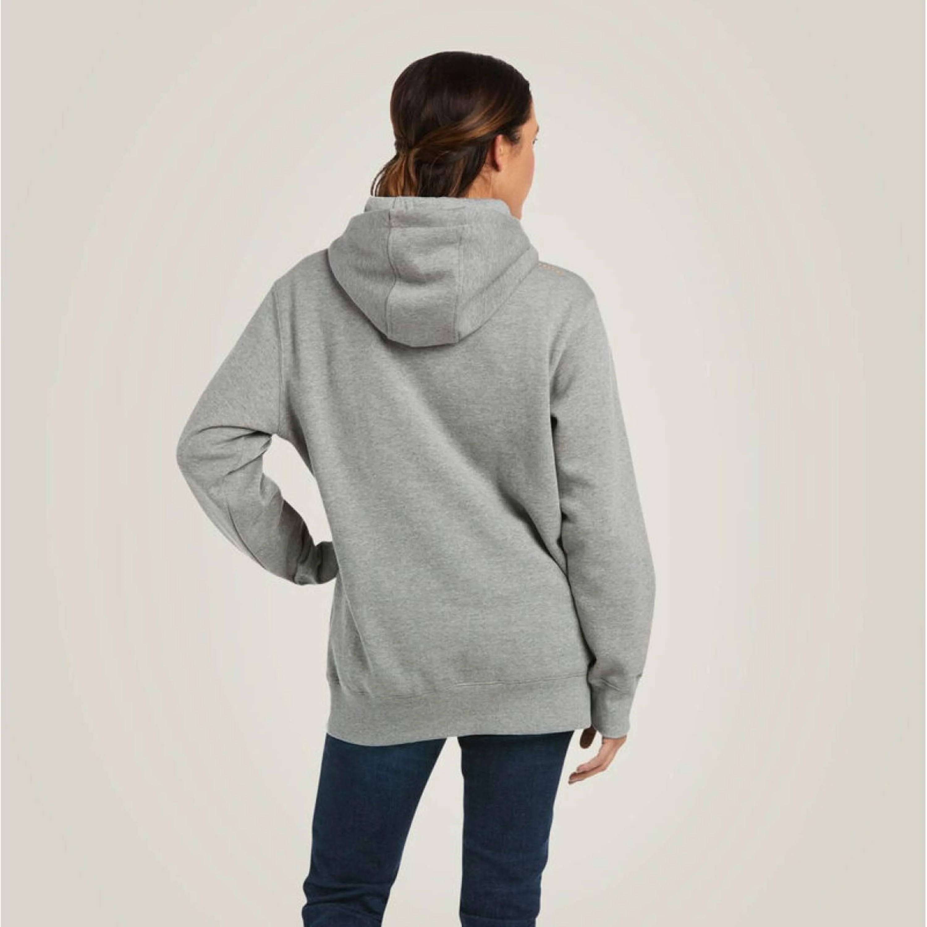 Ariat Pull col Hoodie Rebar Graphic Femme Gris bruyère - Image 3