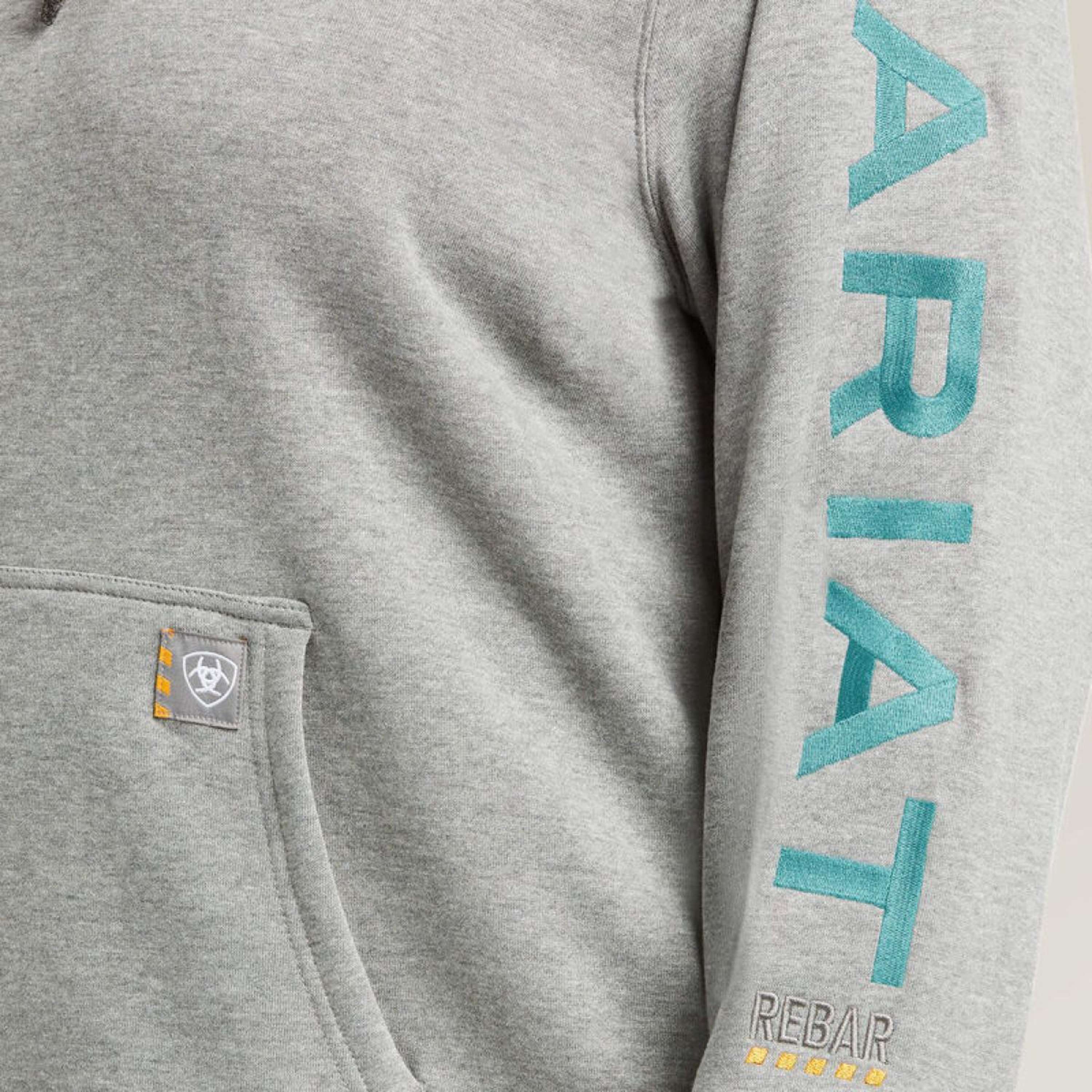 Ariat Pull col Hoodie Rebar Graphic Femme Gris bruyère - Image 6