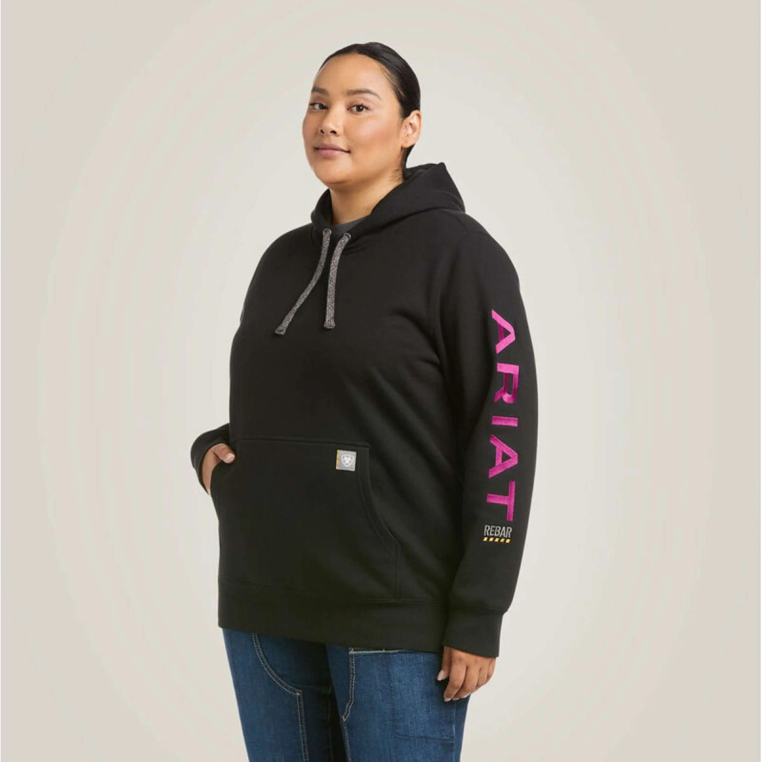 Ariat Pull col Hoodie Rebar Graphic Femme Noir/Violet - Image 2