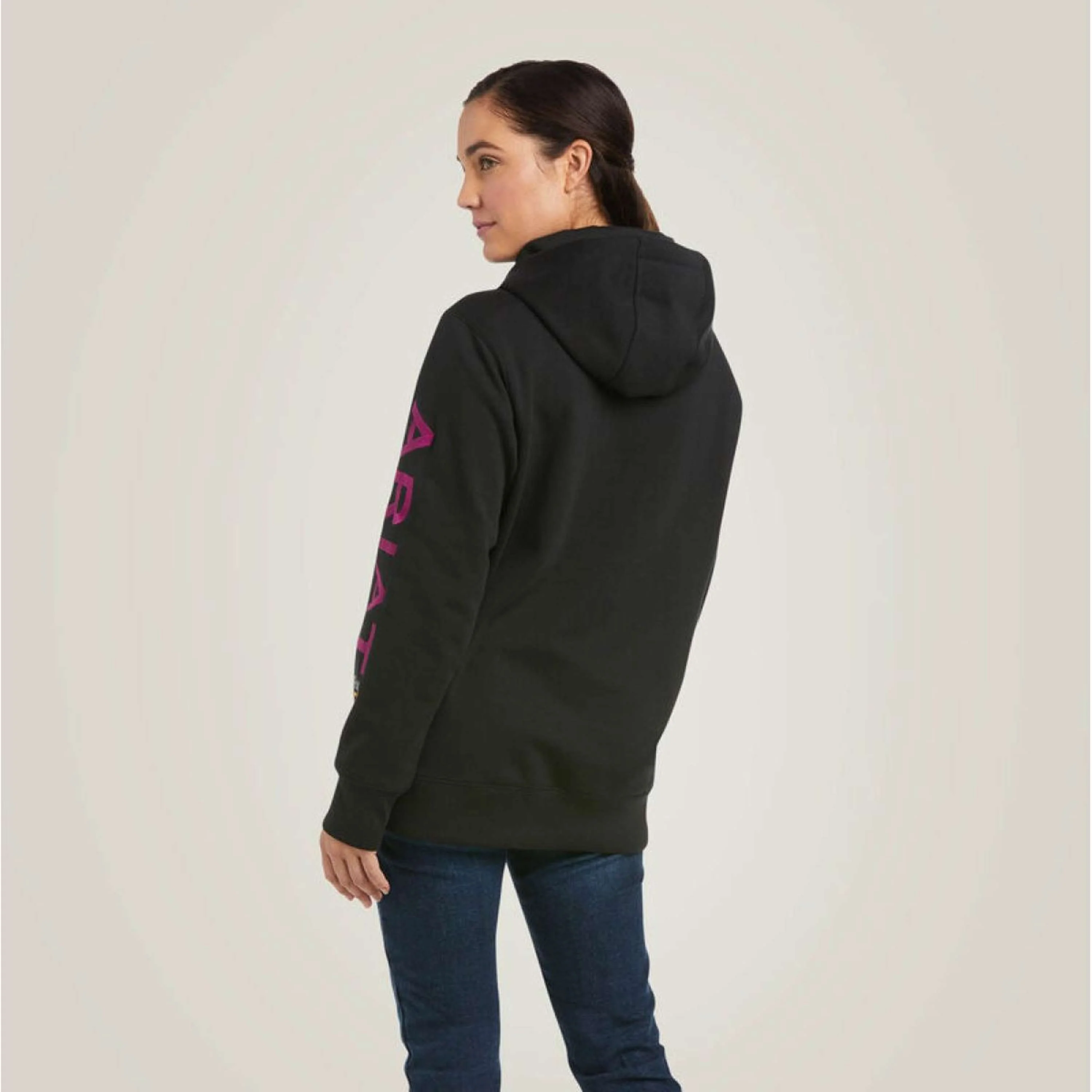 Ariat Pull col Hoodie Rebar Graphic Femme Noir/Violet - Image 3