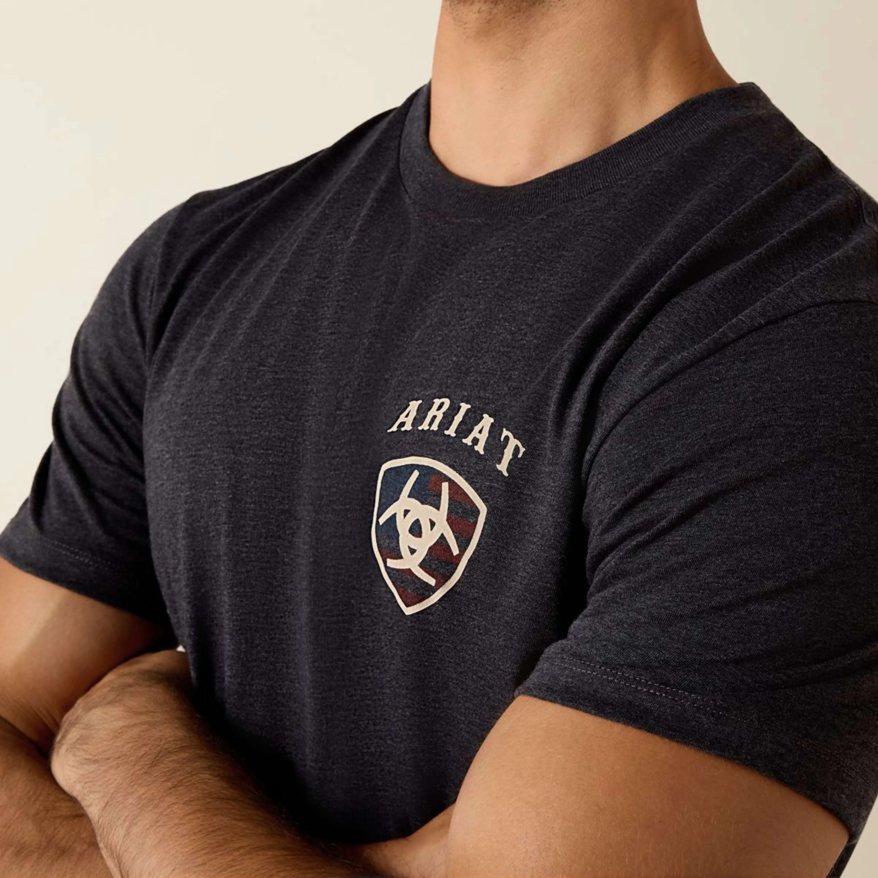 Ariat T-Shirt American Bison Tee Hommes Charcoal Heather - Image 5