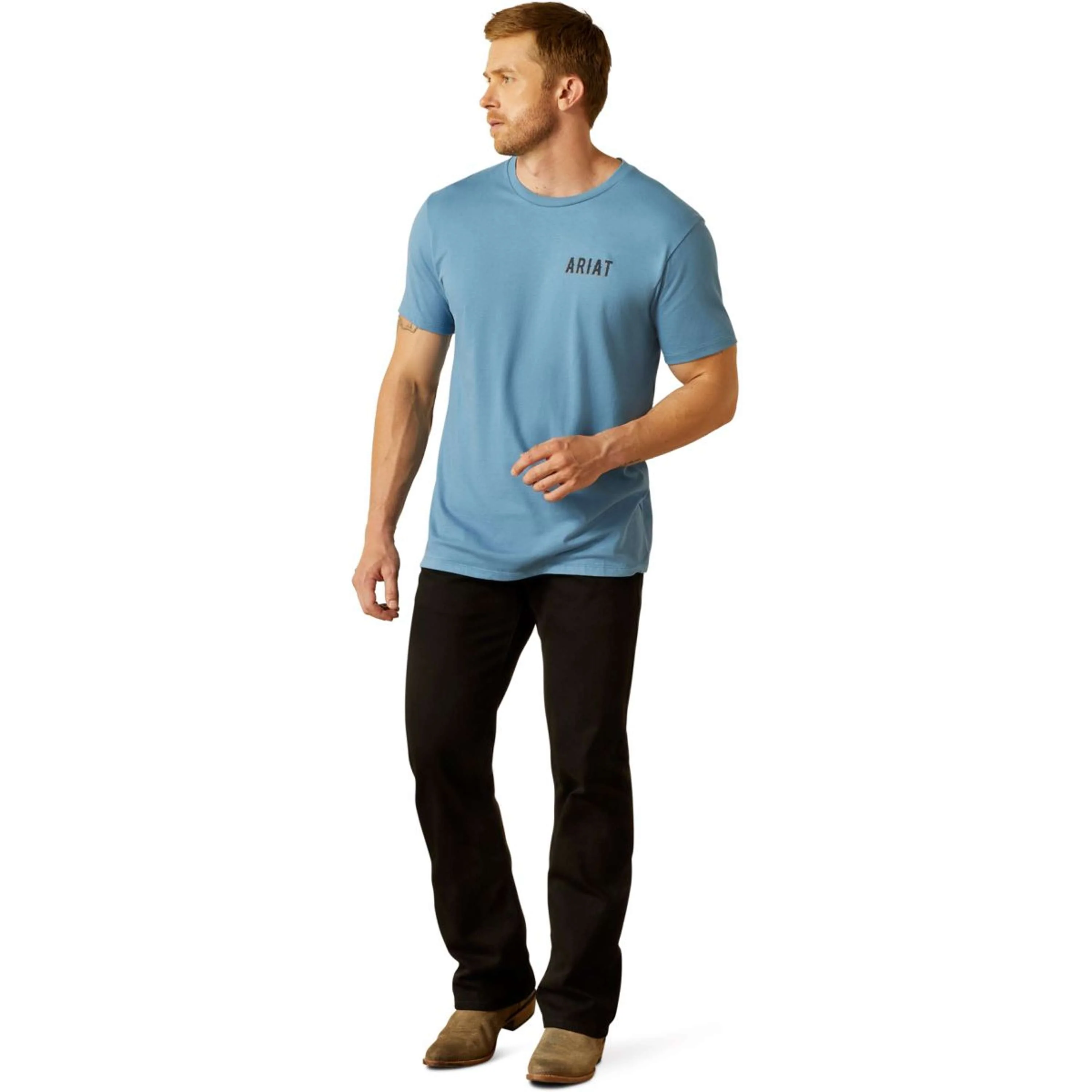 Ariat T-Shirt Blazing Saddle Hommes Bleu - Image 6