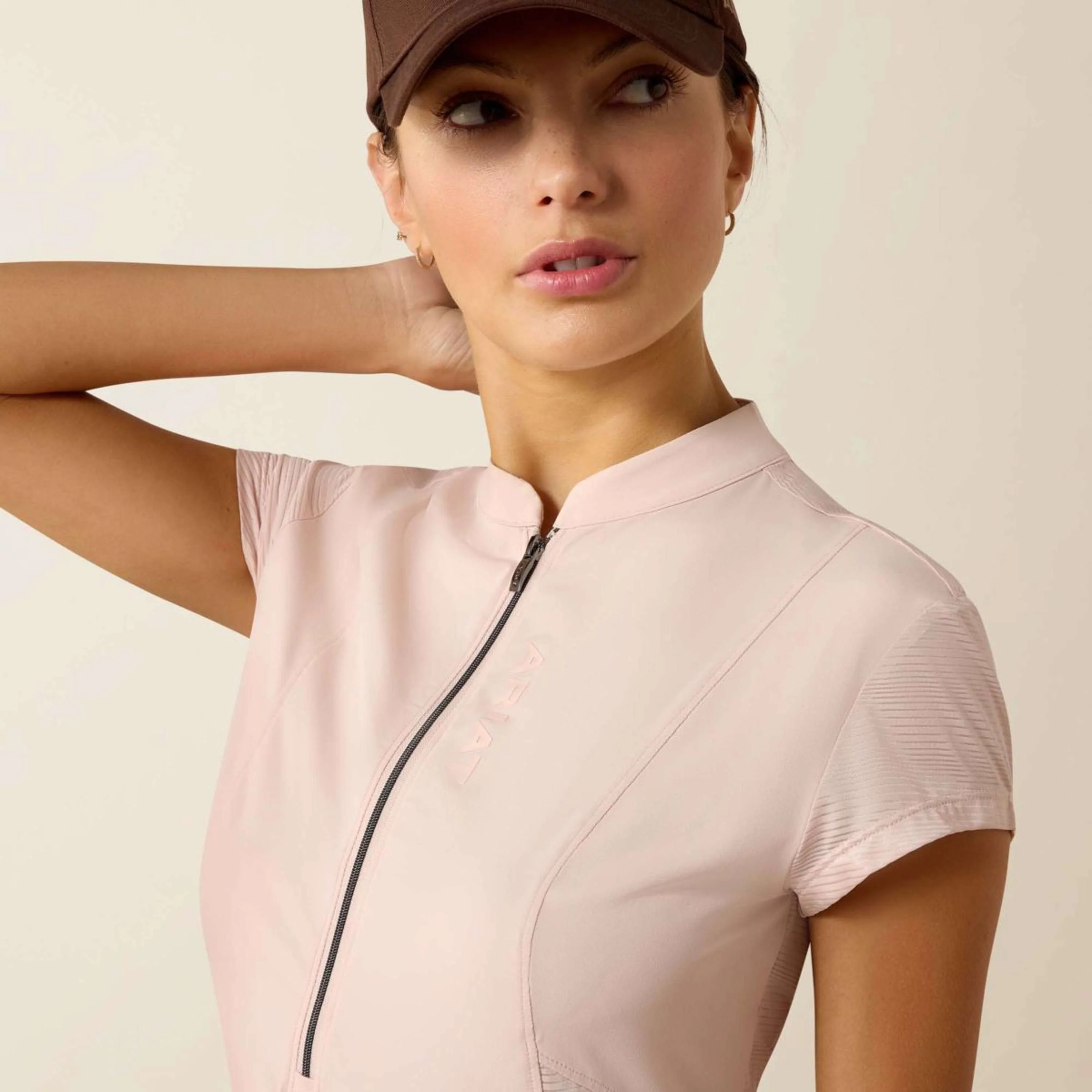 Ariat T-Shirt Breathe 1/2 Zip Femme Sepia Rose - Image 2