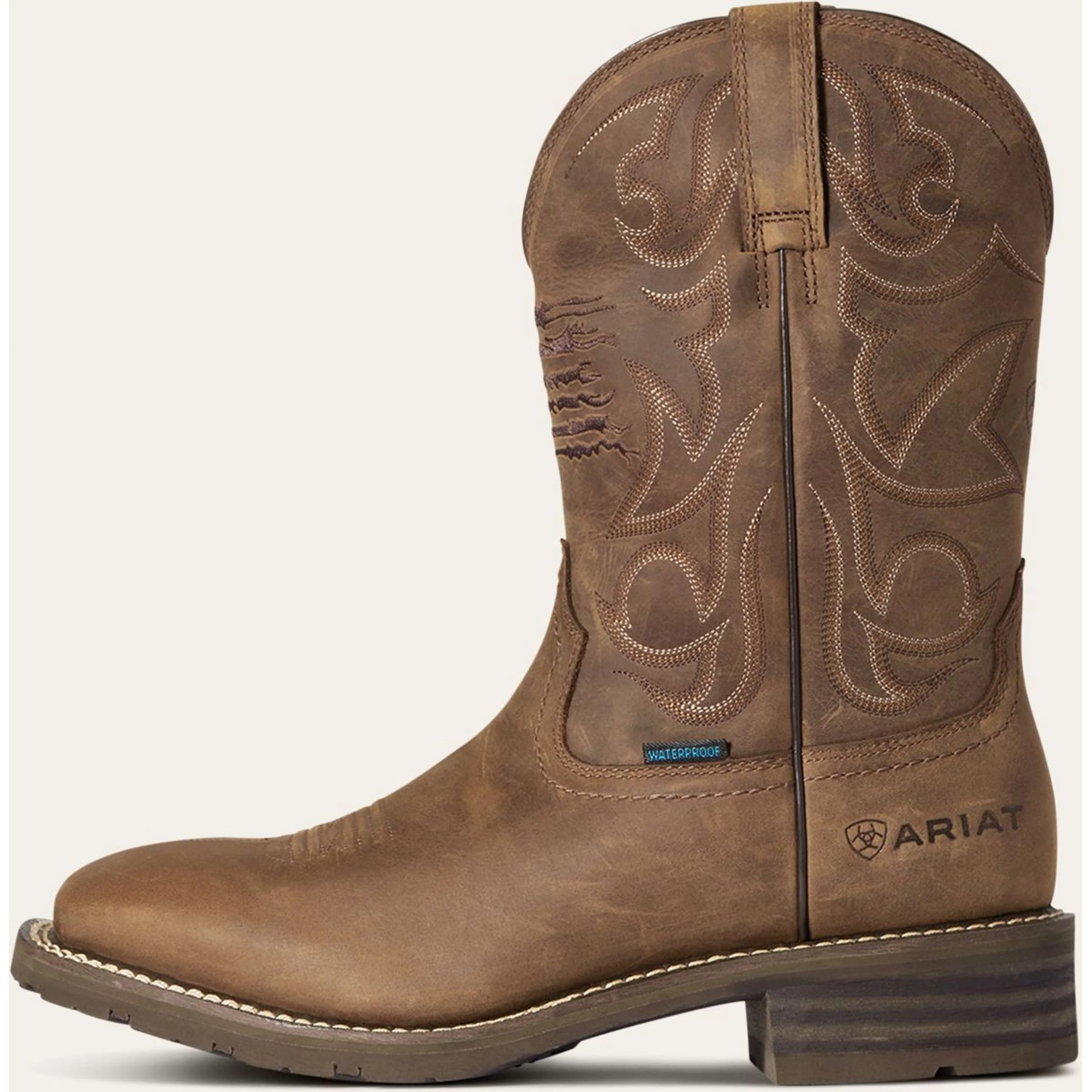 Ariat Western Boots Hybrid Patriot H2O Hommes Distressed Brown - Image 2