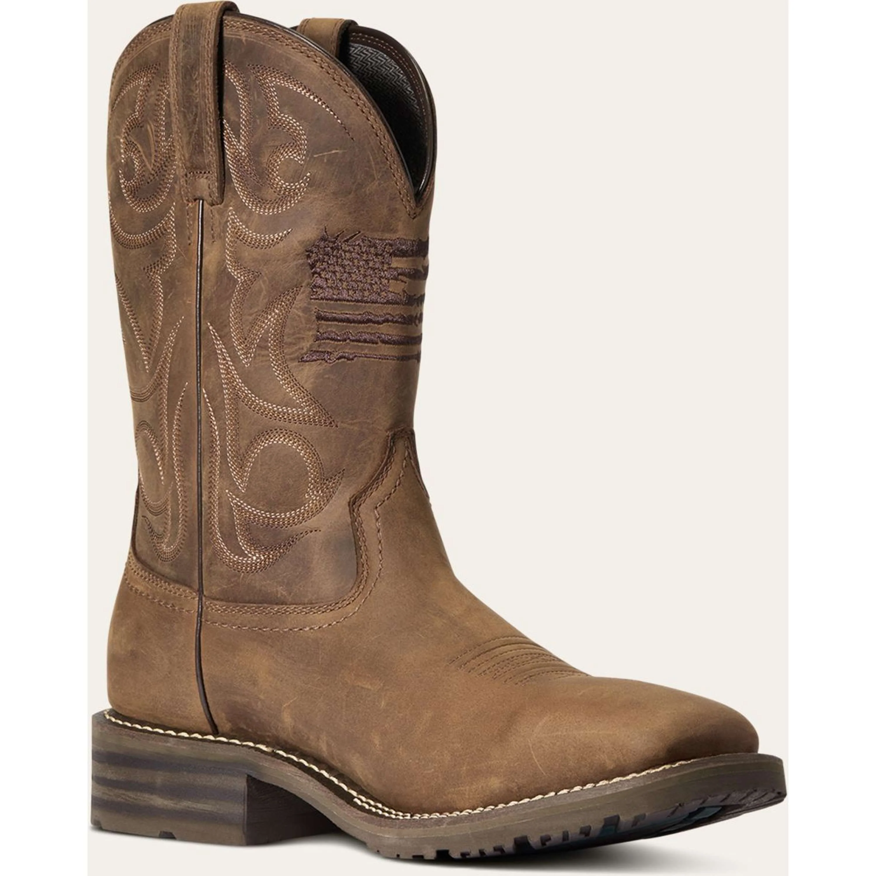 Ariat Western Boots Hybrid Patriot H2O Hommes Distressed Brown - Image 3