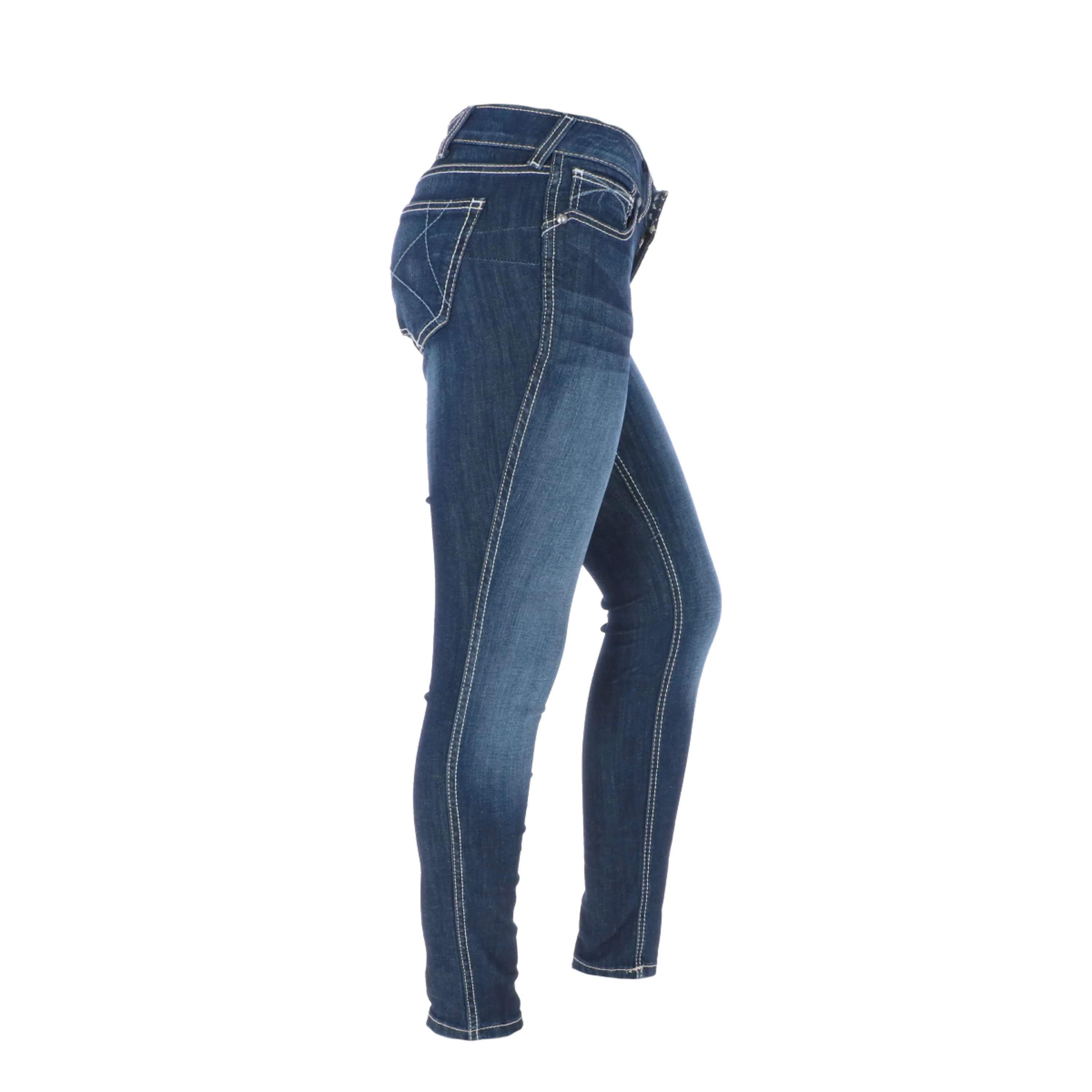 Ariat Western Denim R.E.A.L. Med Rise Skinny Ella Woman's Céleste - Image 4