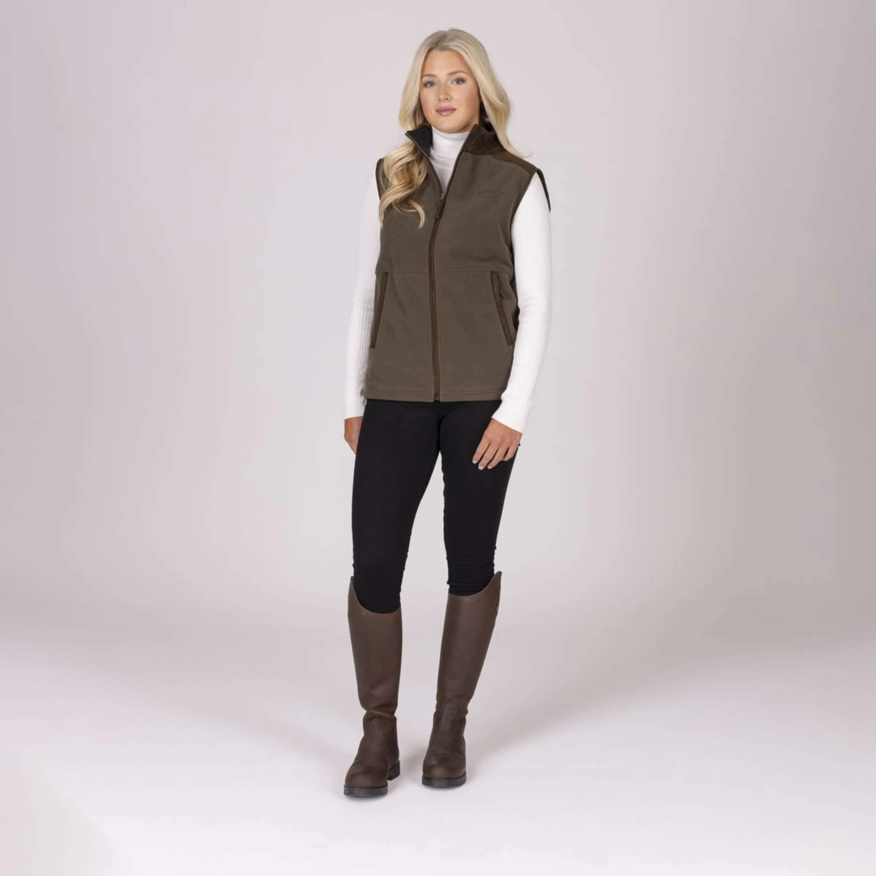 Aubrion by Shires Bodychauffant Heritage Fleece Olive foncé - Image 30