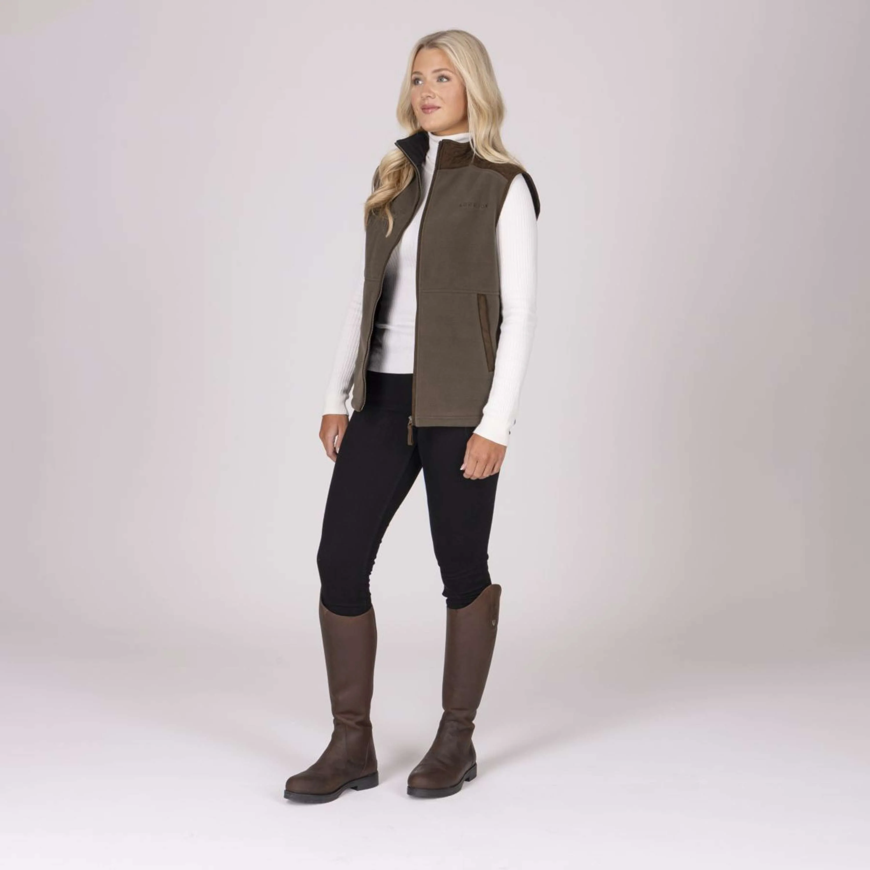 Aubrion by Shires Bodychauffant Heritage Fleece Olive foncé - Image 33