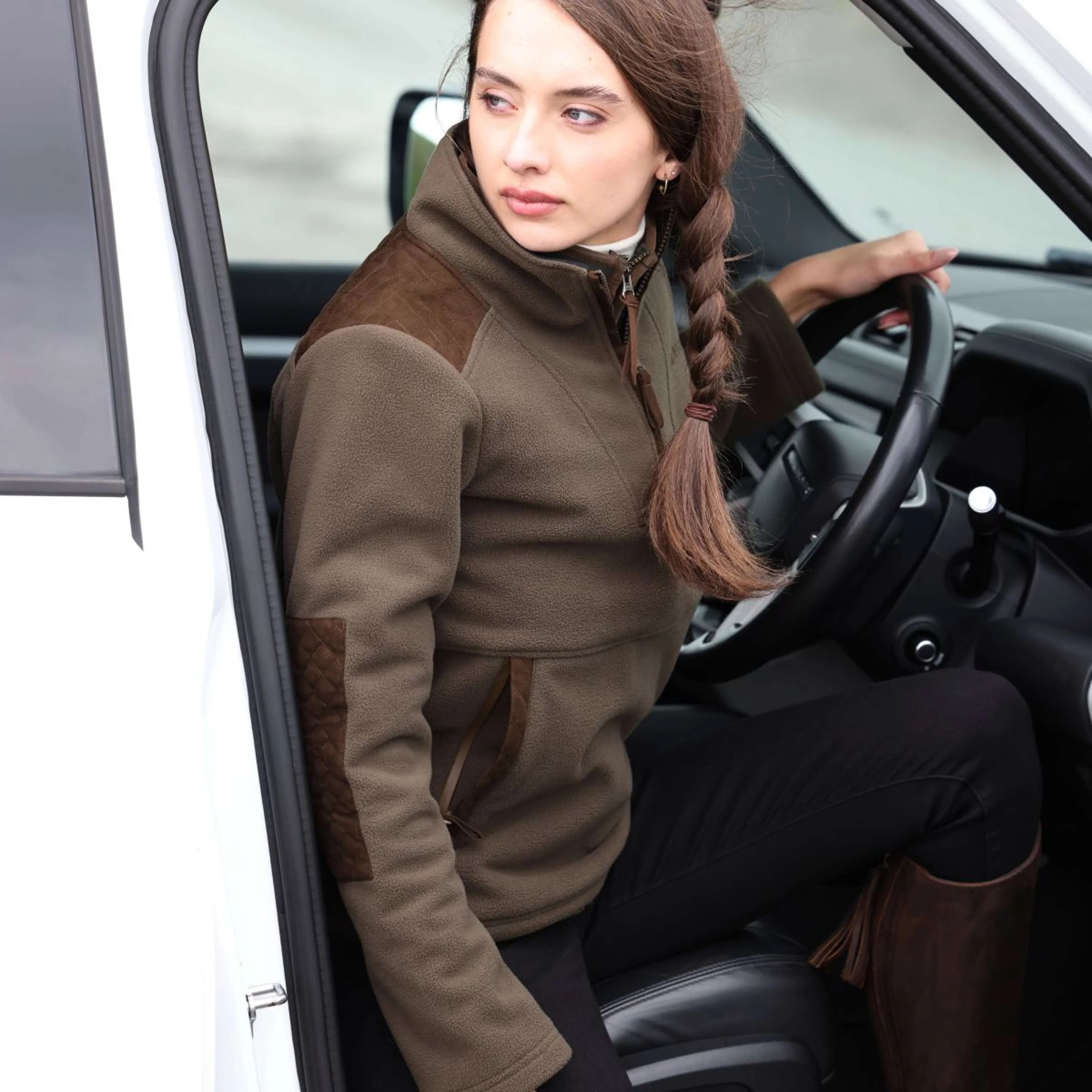 Aubrion by Shires Pull Heritage Fleece Olive foncé - Image 24