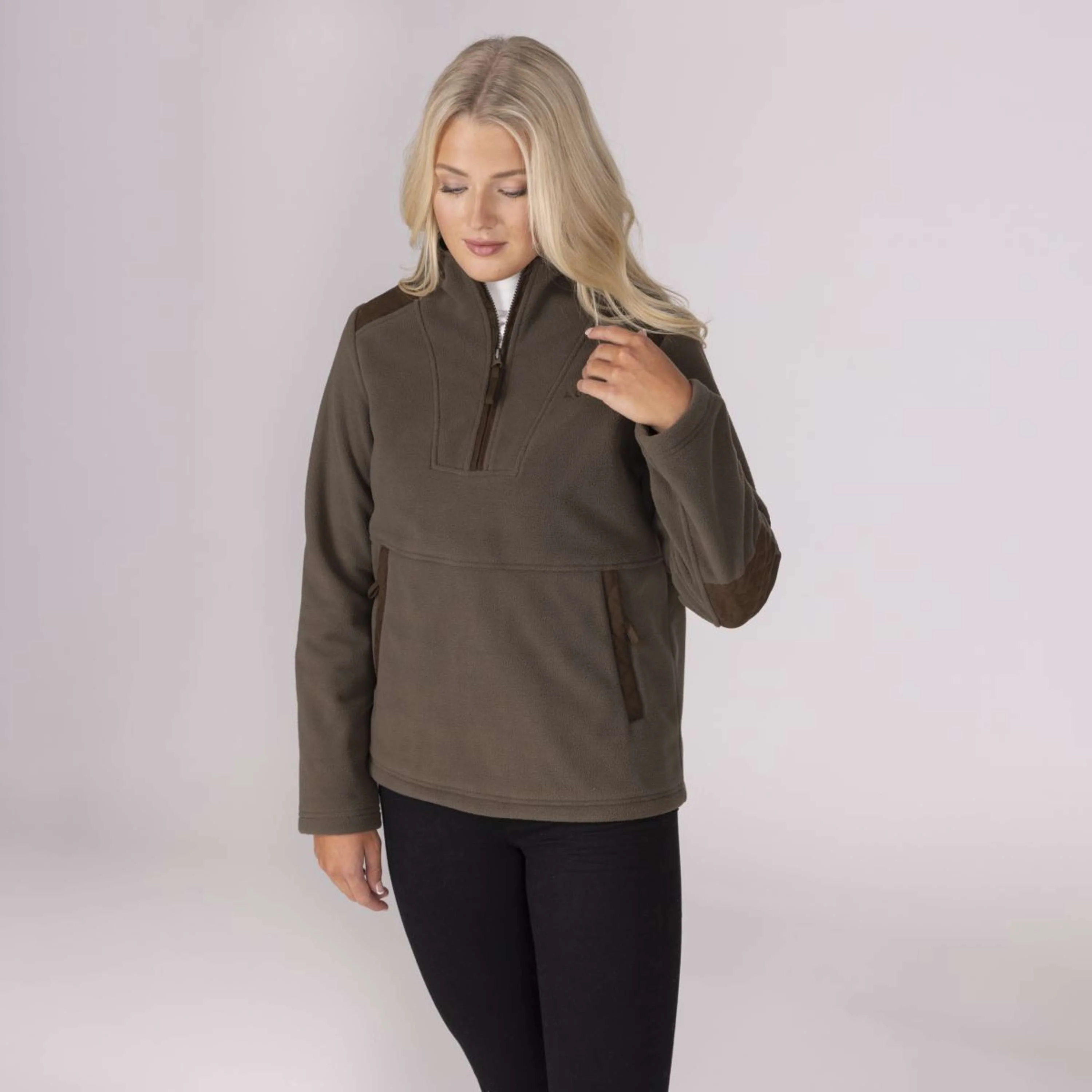 Aubrion by Shires Pull Heritage Fleece Olive foncé - Image 34