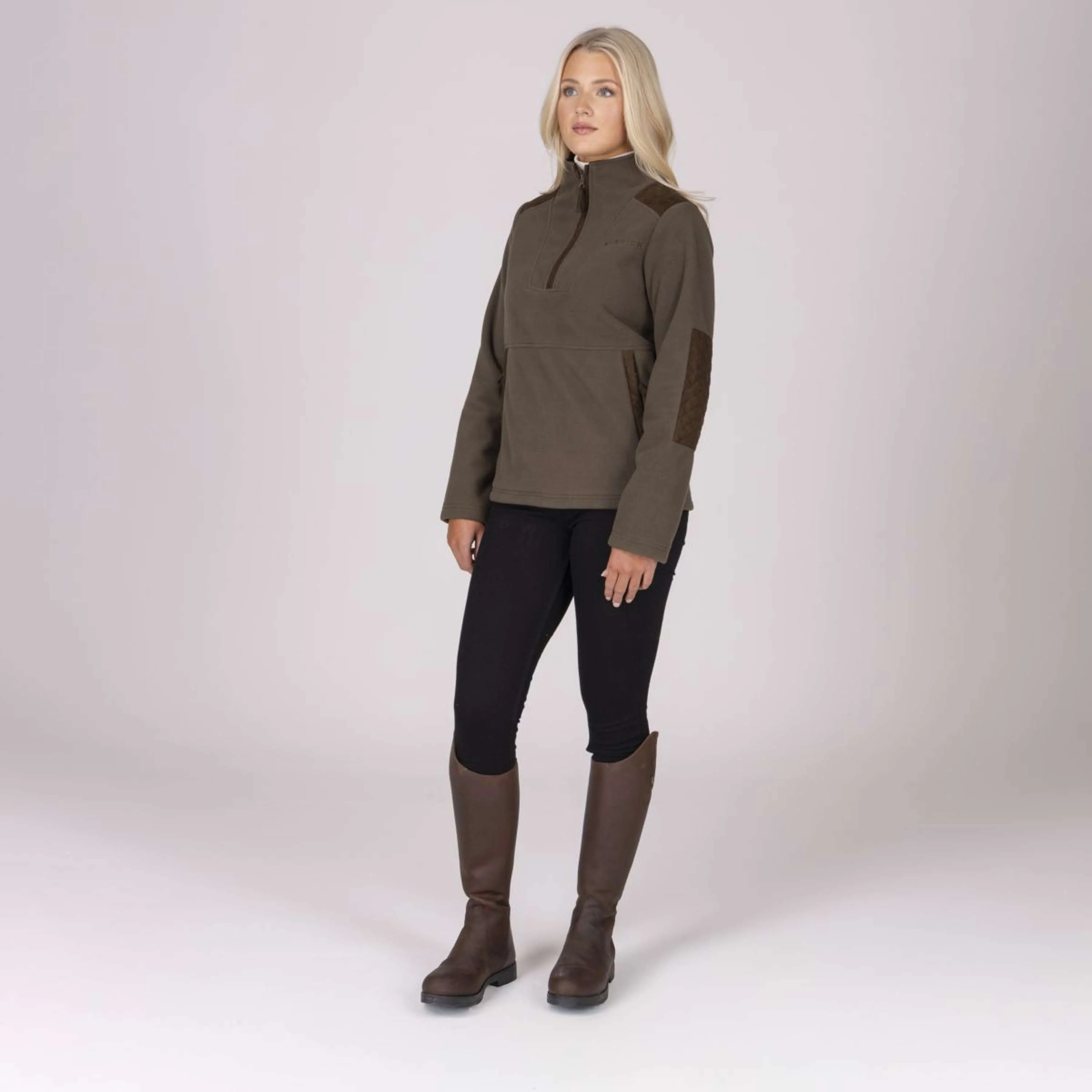 Aubrion by Shires Pull Heritage Fleece Olive foncé - Image 37