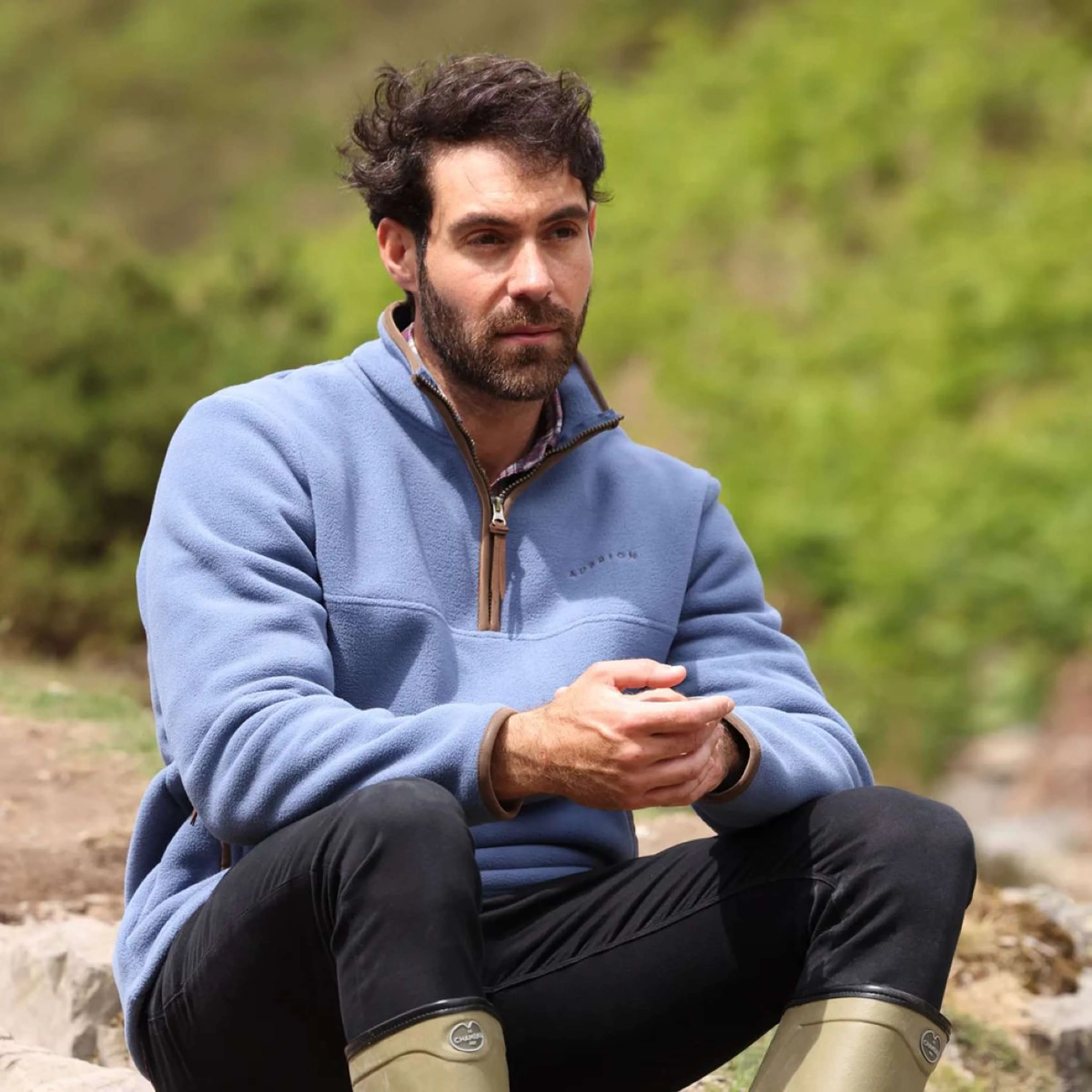 Aubrion by Shires Pull Original Fleece Hommes Bleu - Image 3