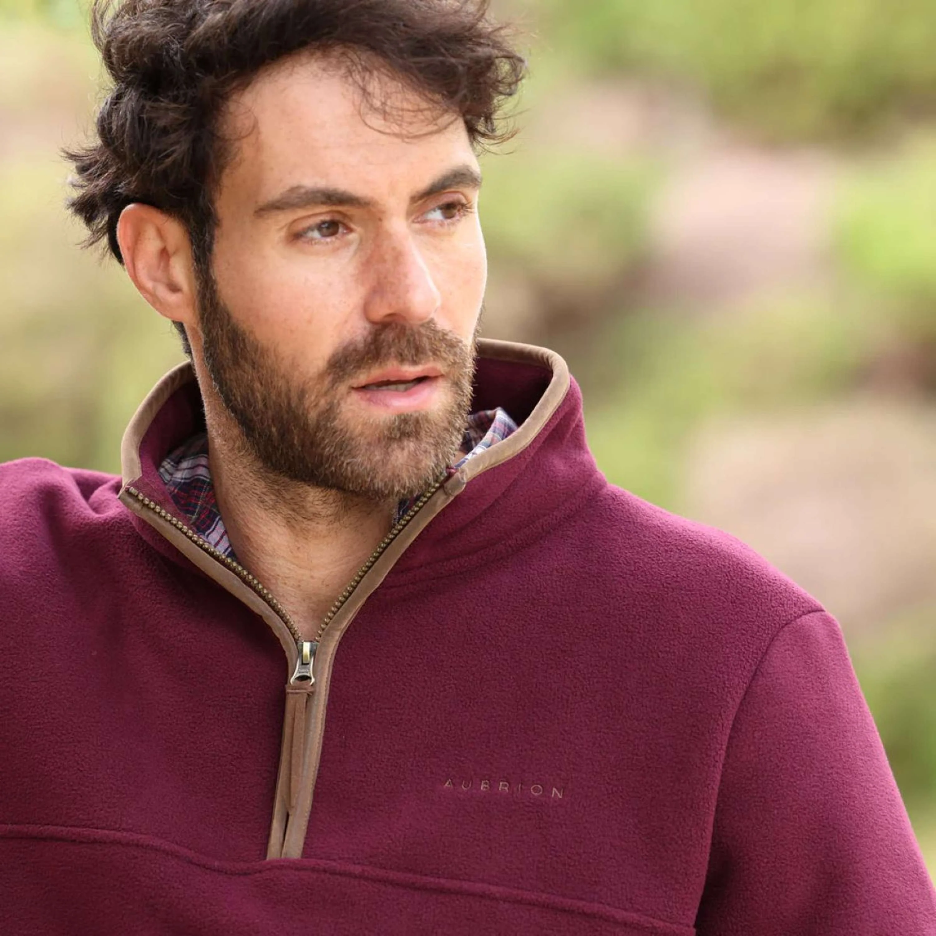 Aubrion by Shires Pull Original Fleece Hommes Maroon Red - Image 2