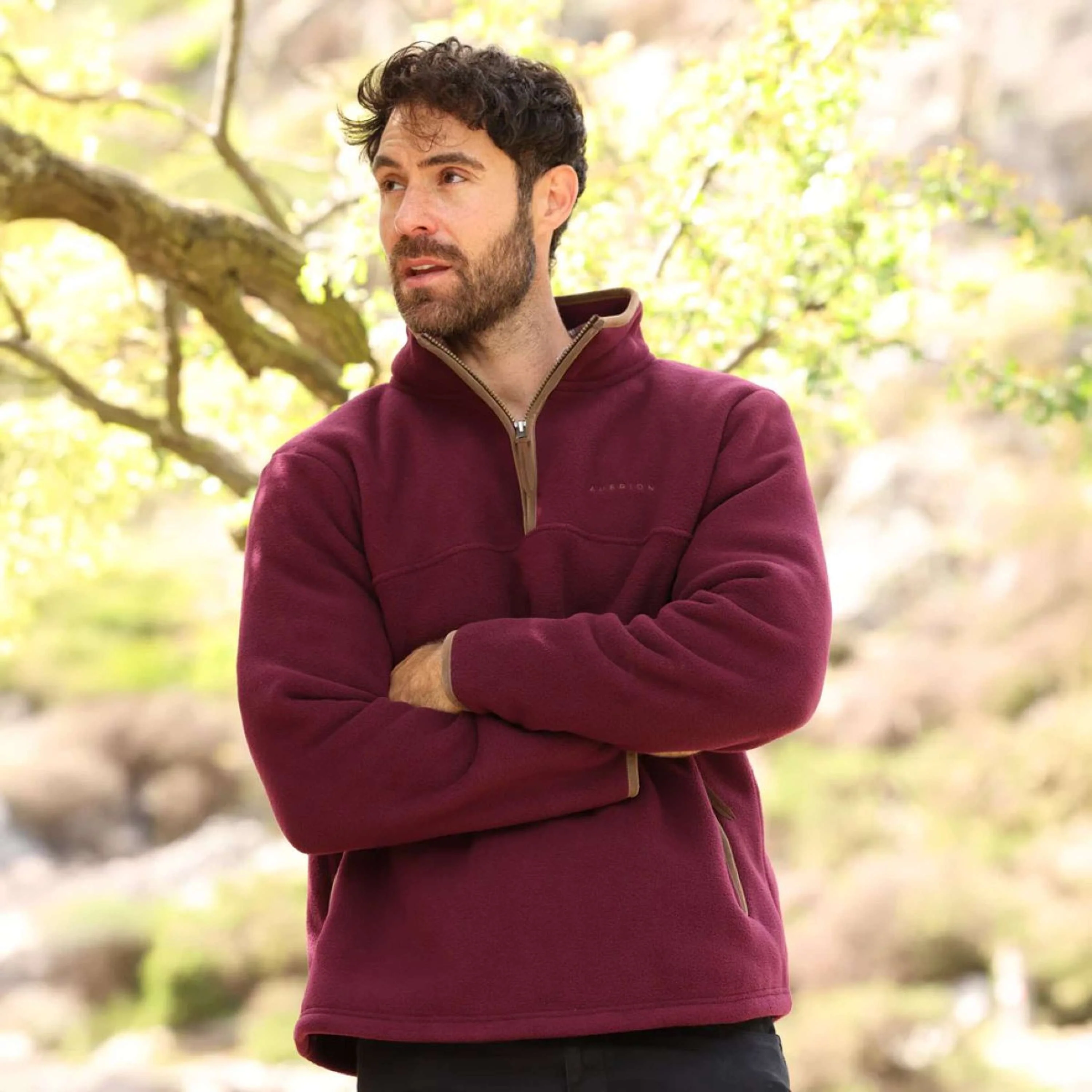 Aubrion by Shires Pull Original Fleece Hommes Maroon Red - Image 3