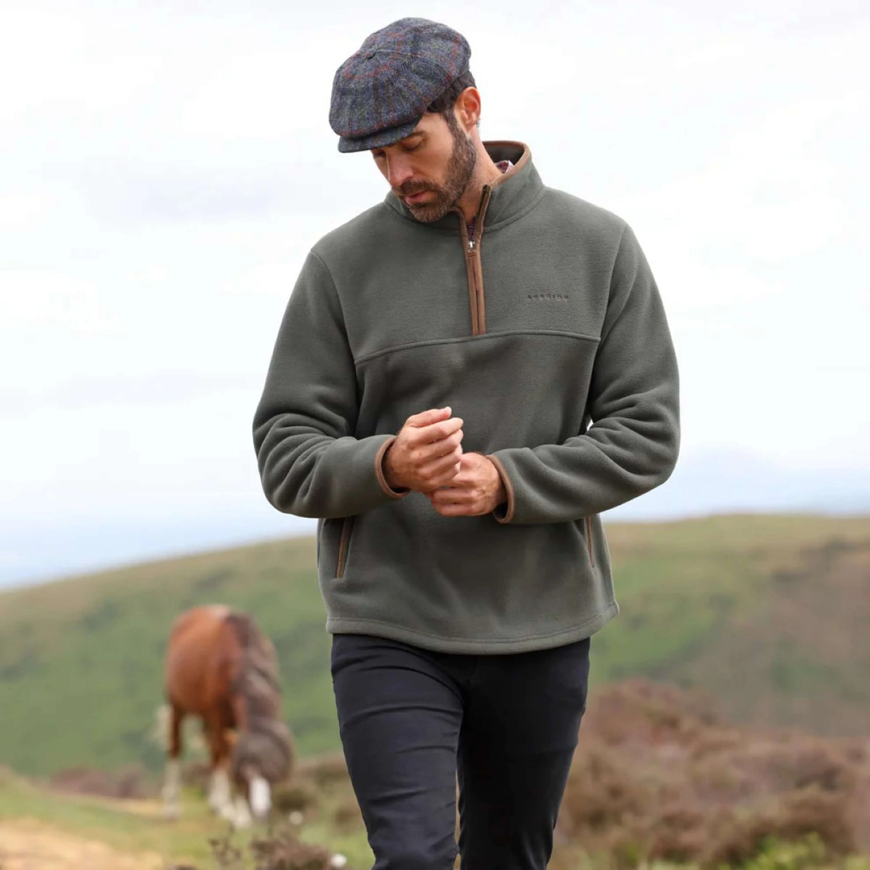 Aubrion by Shires Pull Original Fleece Hommes Vert - Image 3