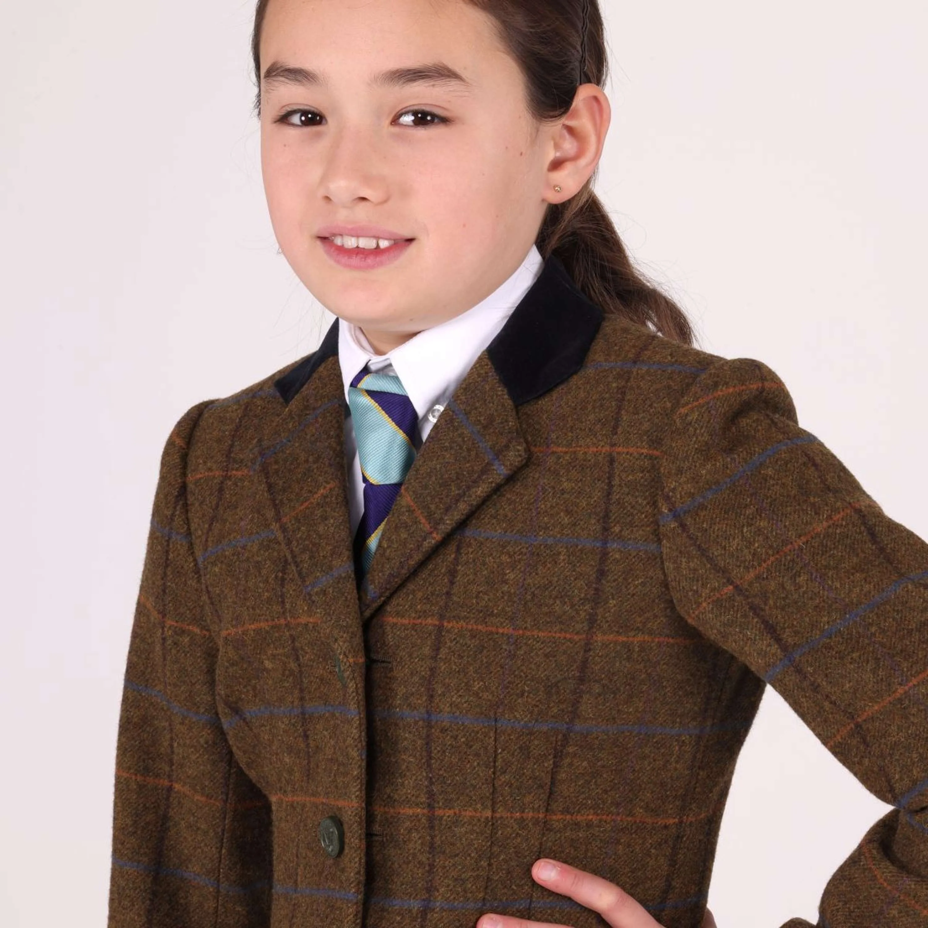 Aubrion by Shires Veste de Concours Saratoga Enfants Chêne Brun Check - Image 3