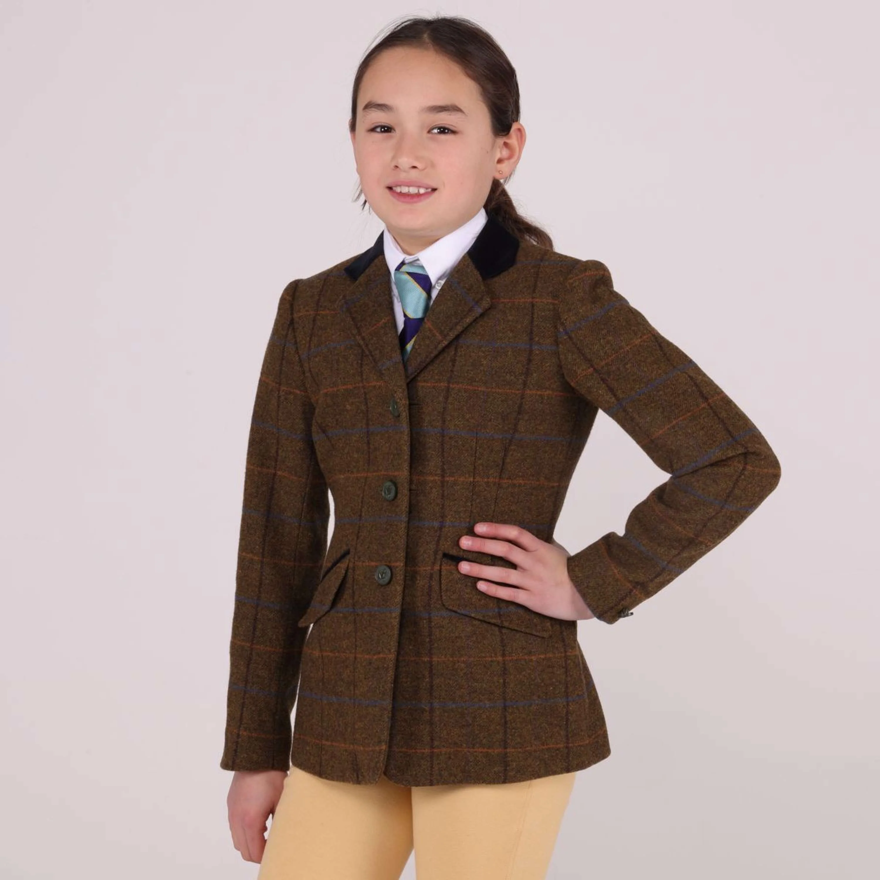 Aubrion by Shires Veste de Concours Saratoga Enfants Chêne Brun Check - Image 5