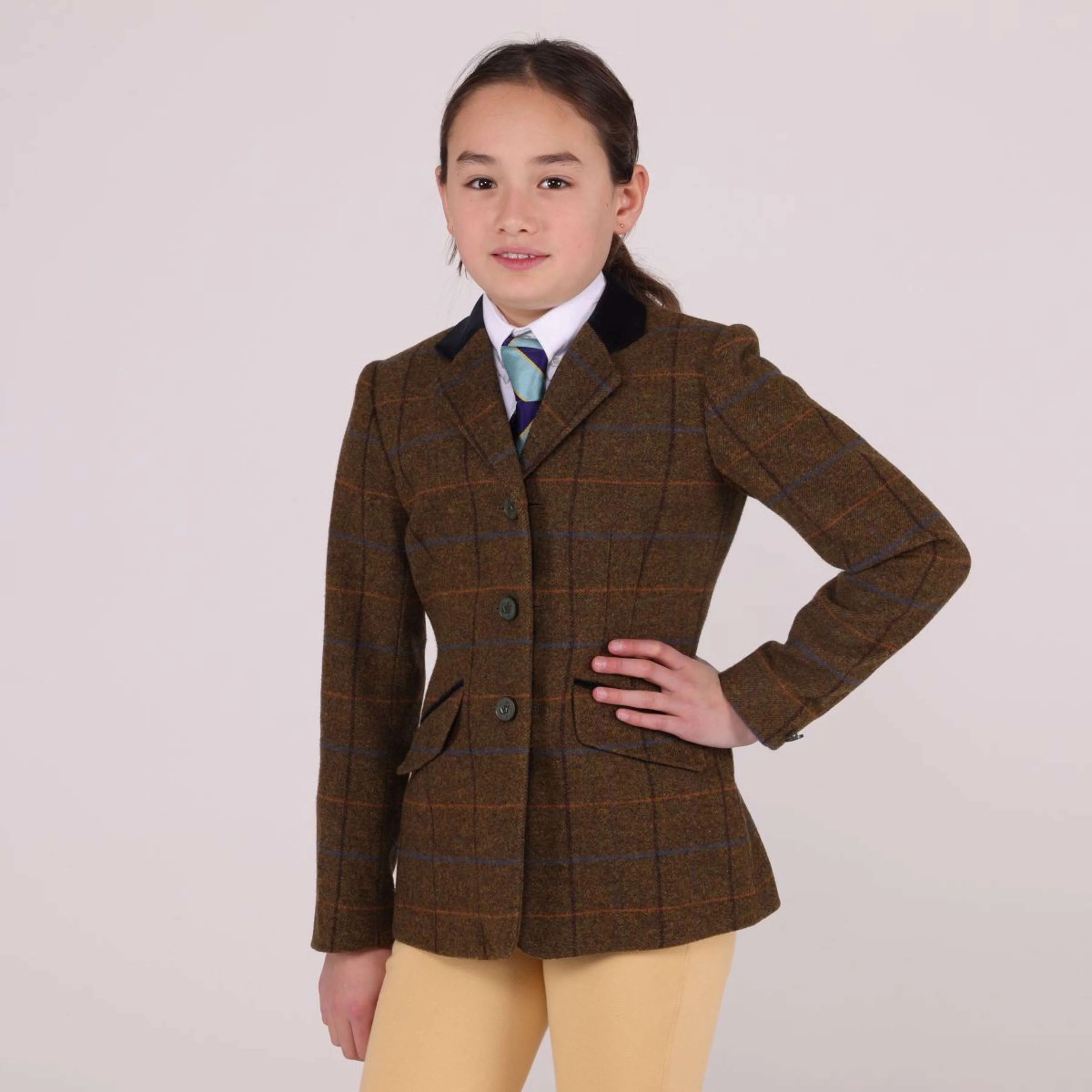 Aubrion by Shires Veste de Concours Saratoga Enfants Chêne Brun Check - Image 7