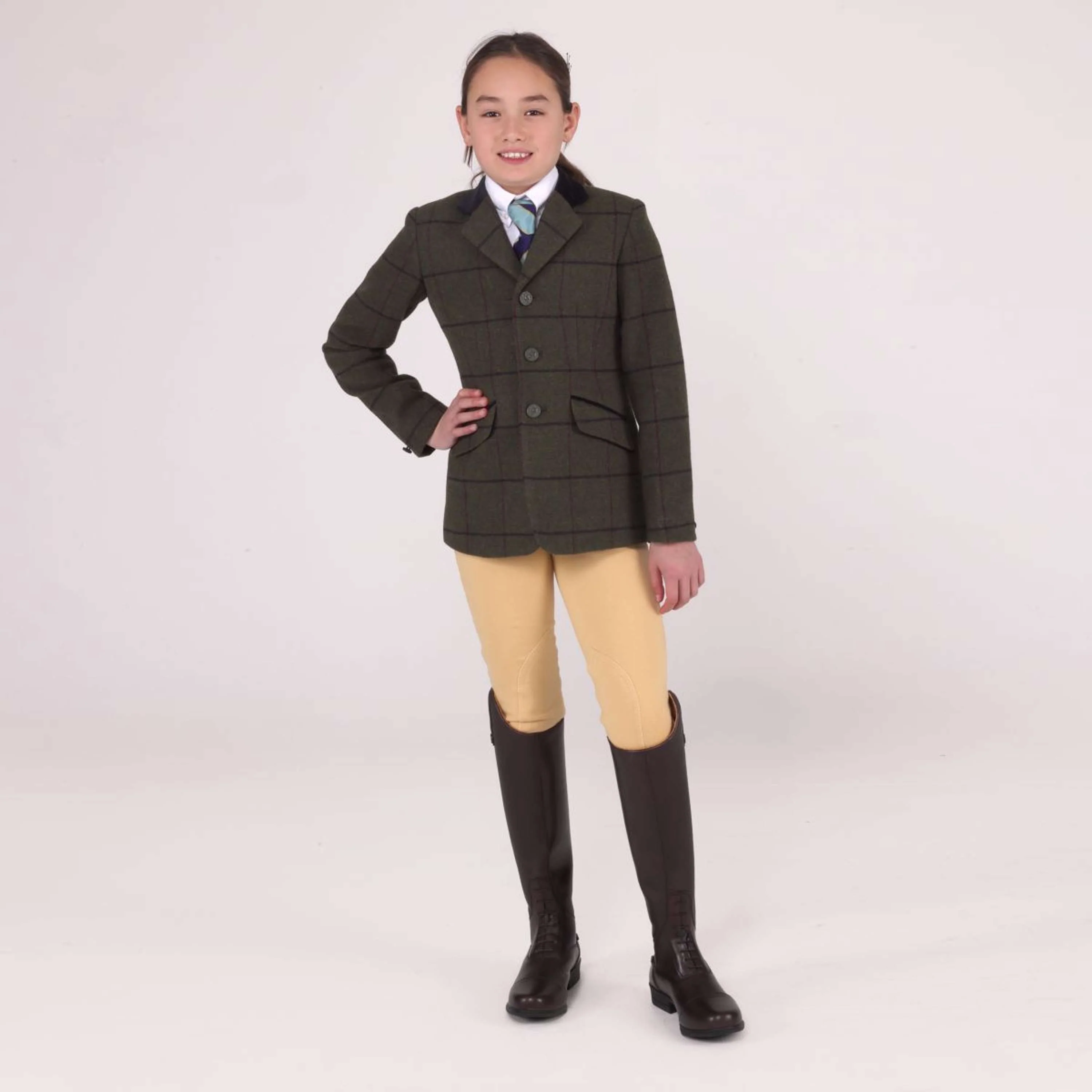 Aubrion by Shires Veste de Concours Saratoga Enfants Chêne Brun Check - Image 8
