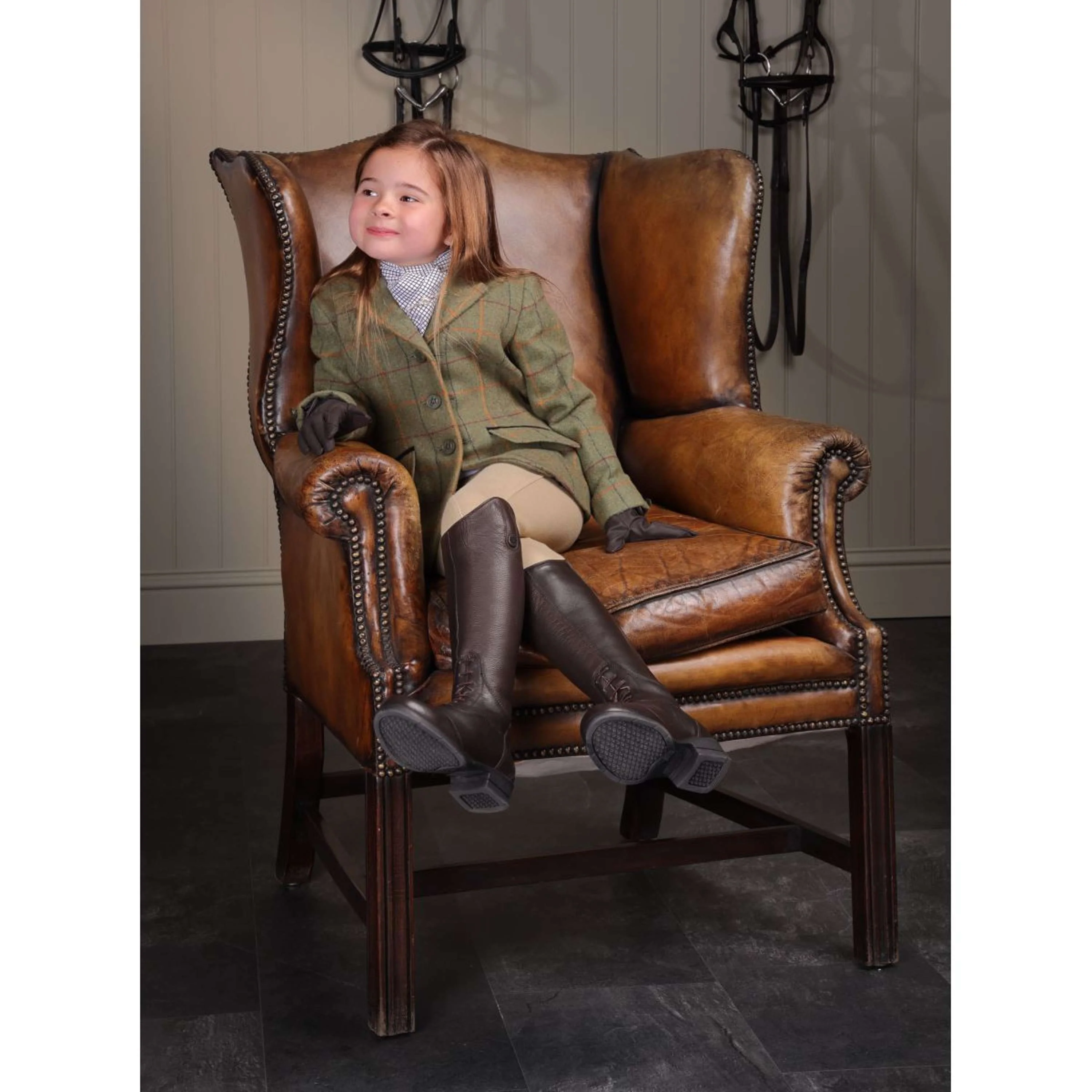 Aubrion by Shires Veste de Concours Saratoga Enfants Rouge/Jaune/Bleu Check - Image 3