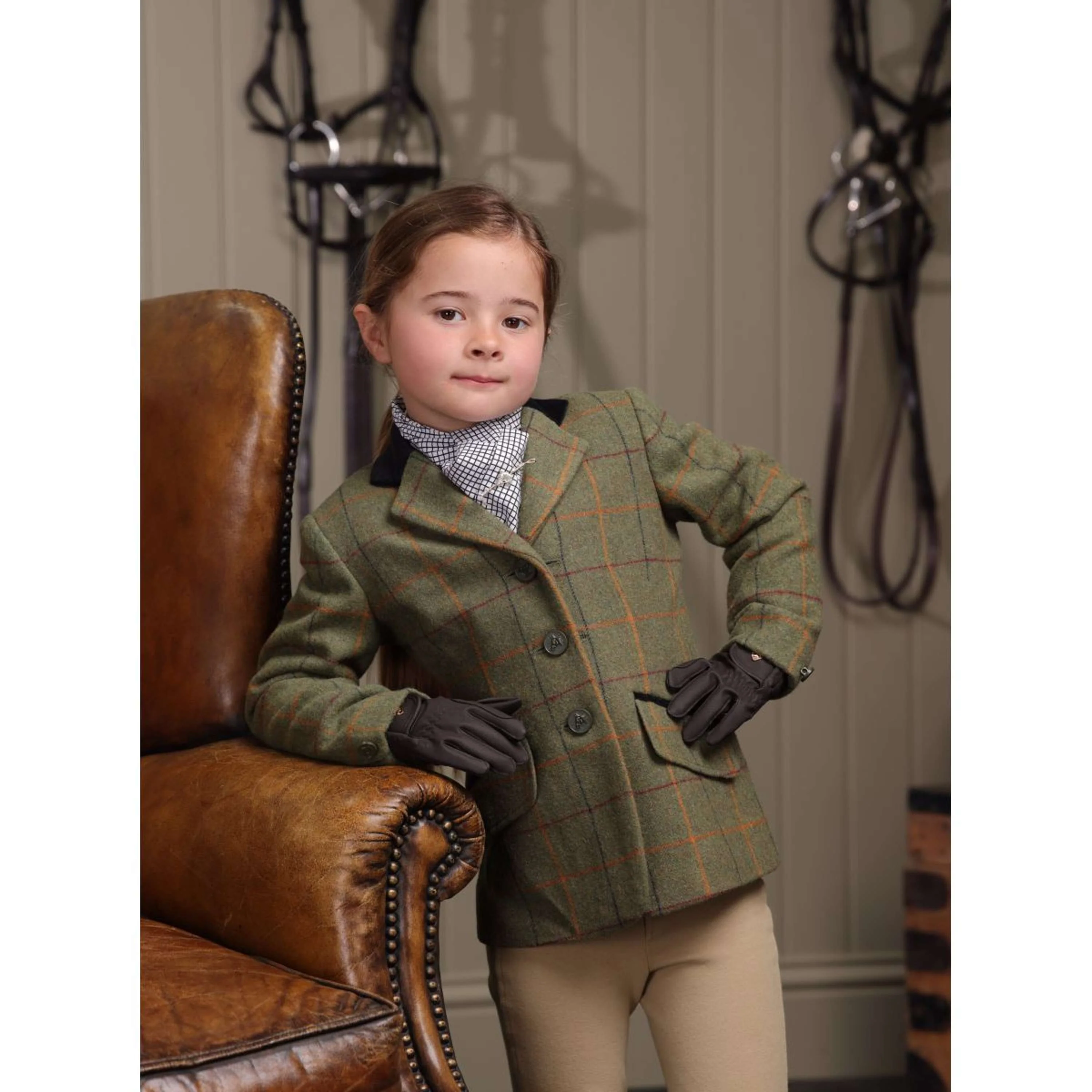 Aubrion by Shires Veste de Concours Saratoga Enfants Rouge/Jaune/Bleu Check - Image 6