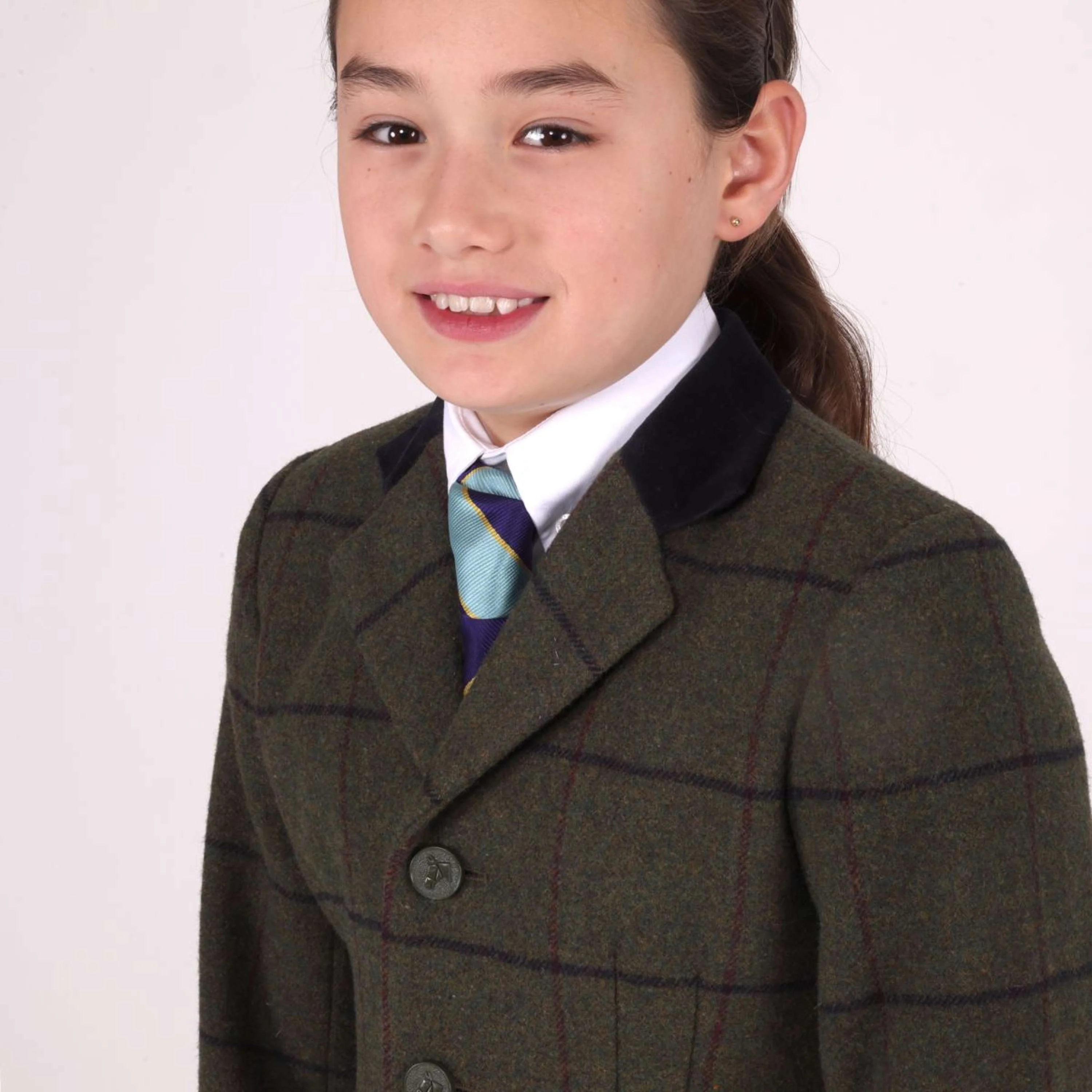 Aubrion by Shires Veste de Concours Saratoga Enfants Spruce Vert Check - Image 2
