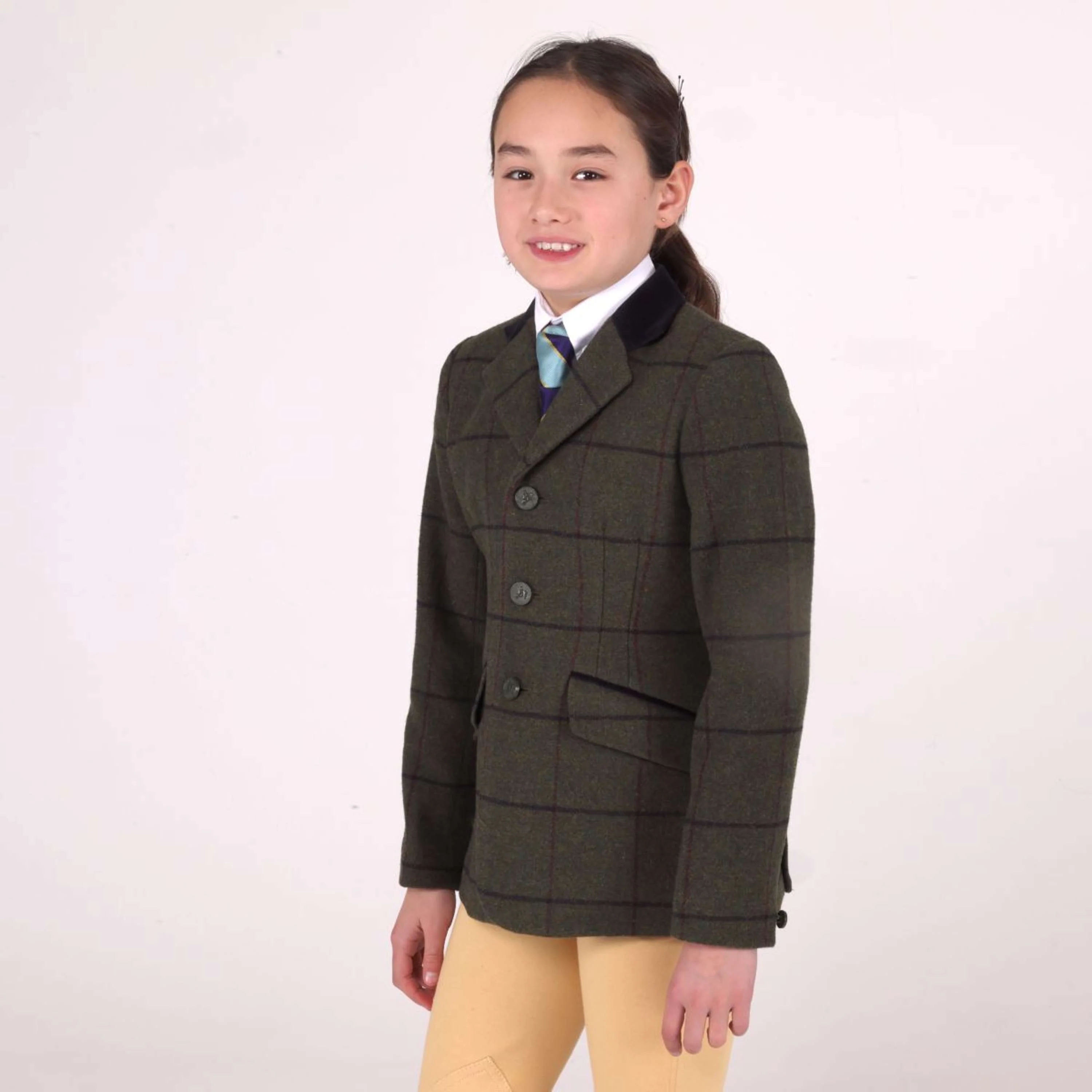 Aubrion by Shires Veste de Concours Saratoga Enfants Spruce Vert Check - Image 6