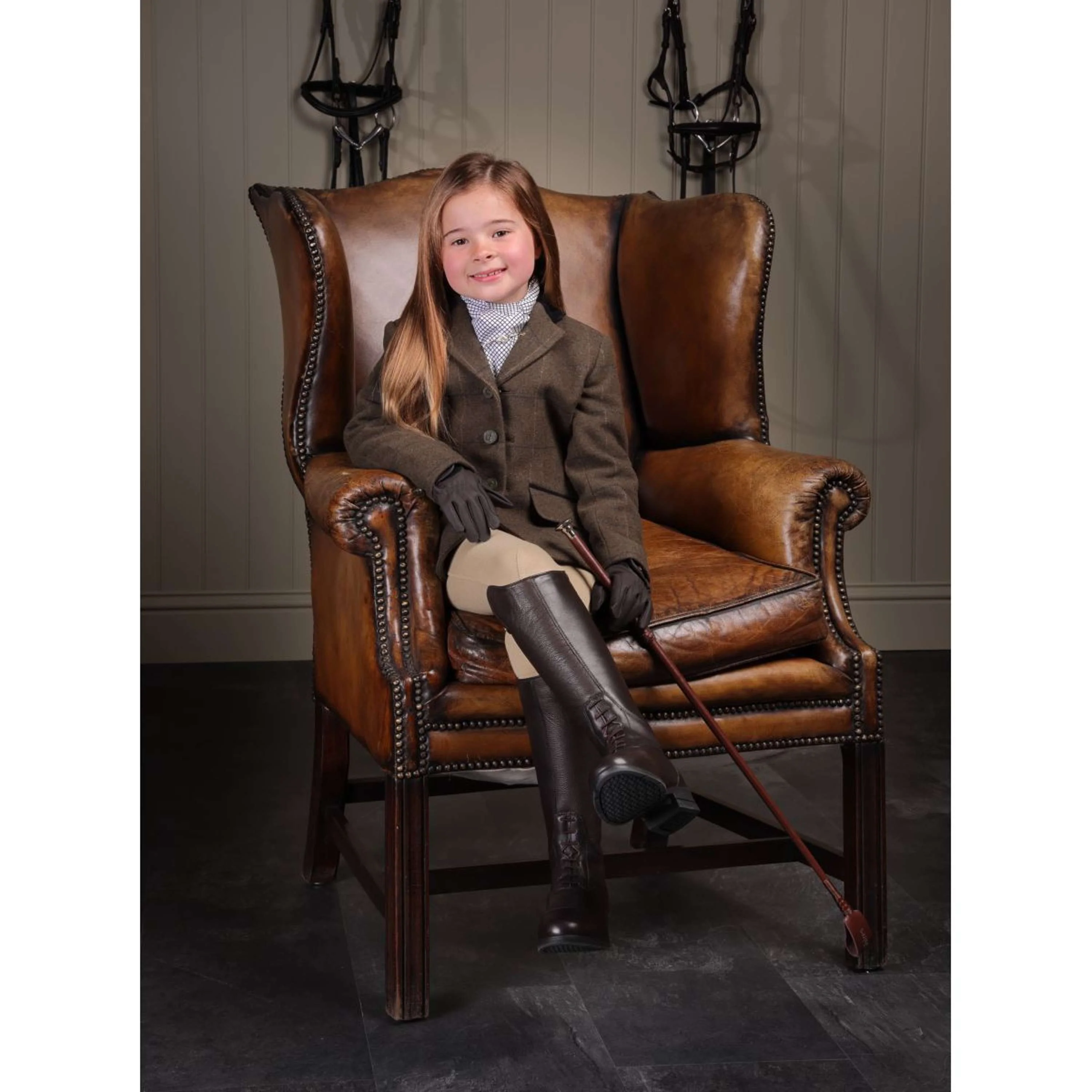 Aubrion by Shires Veste de Concours Saratoga Enfants Vert Check - Image 2