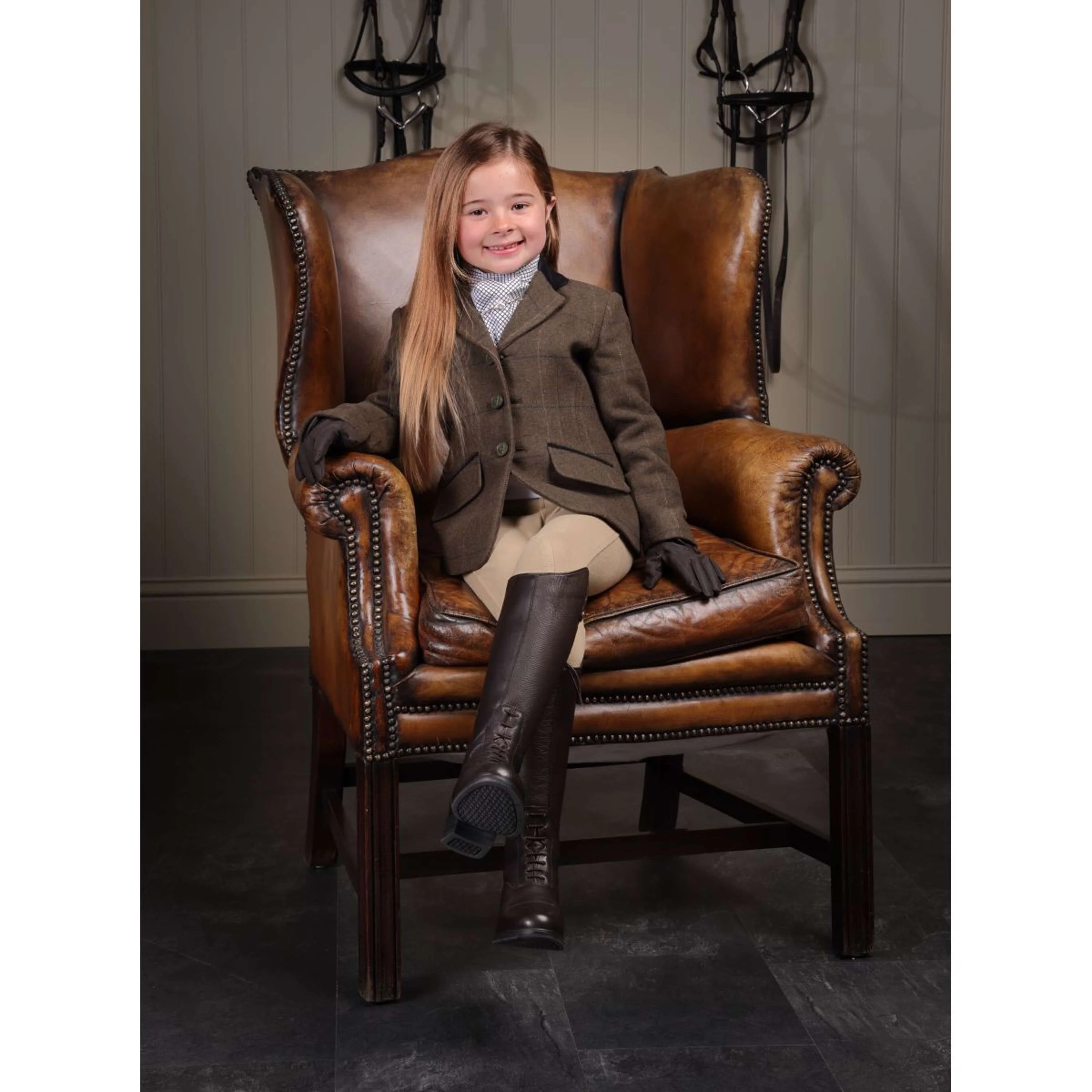 Aubrion by Shires Veste de Concours Saratoga Enfants Vert Check - Image 3