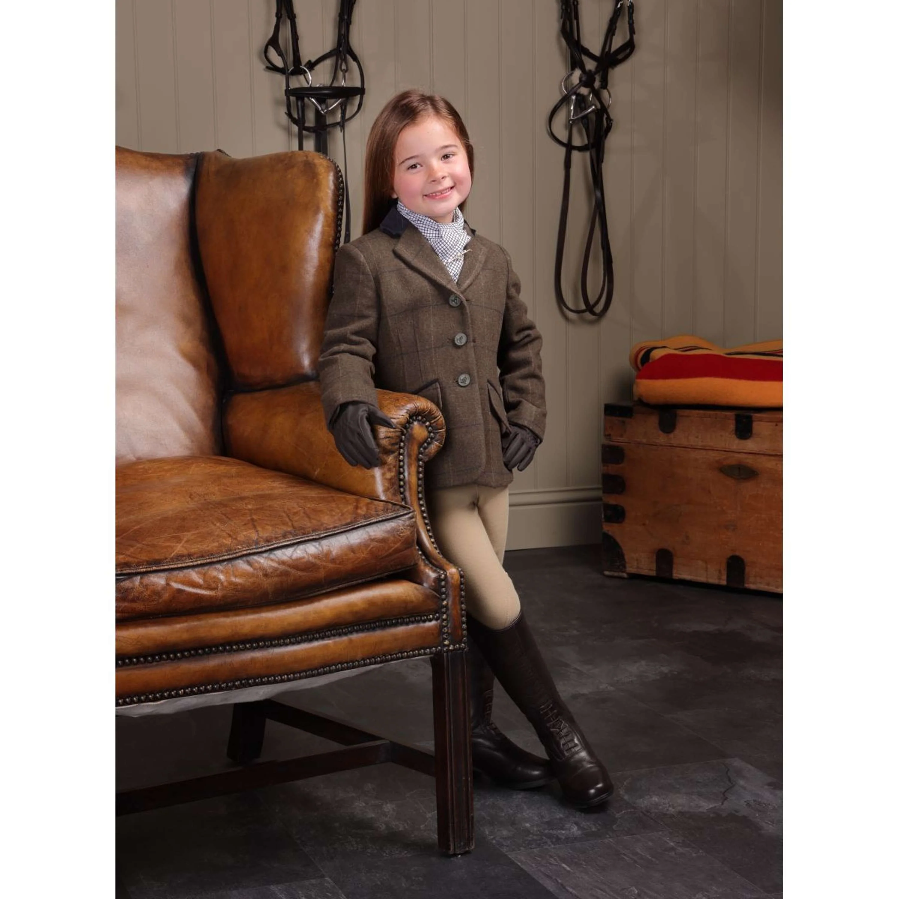 Aubrion by Shires Veste de Concours Saratoga Enfants Vert Check - Image 5