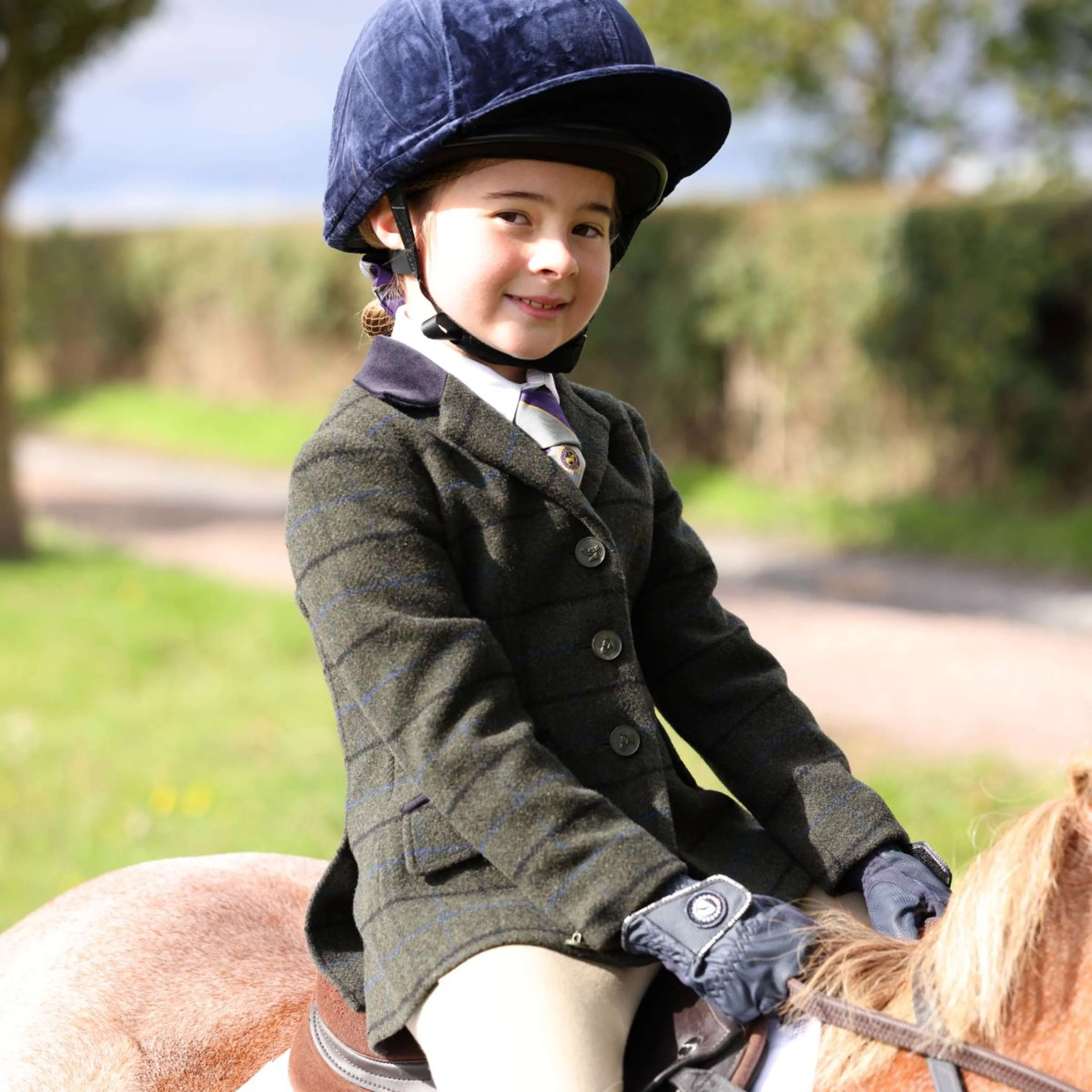 Aubrion by Shires Veste de Concours Saratoga Enfants Vert foncé Check - Image 3