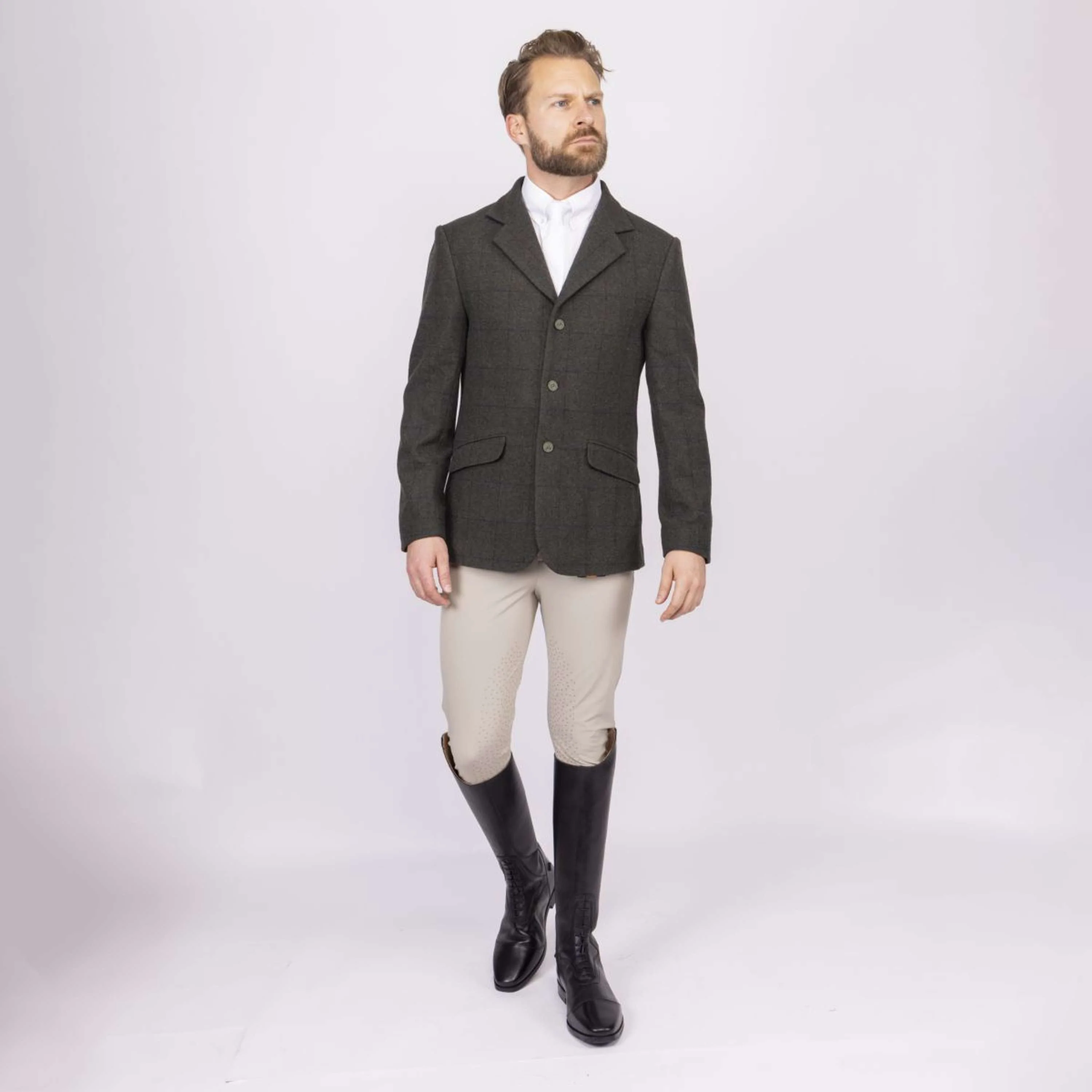 Aubrion by Shires Veste de Concours Saratoga Hommes Elm Vert Check - Image 4