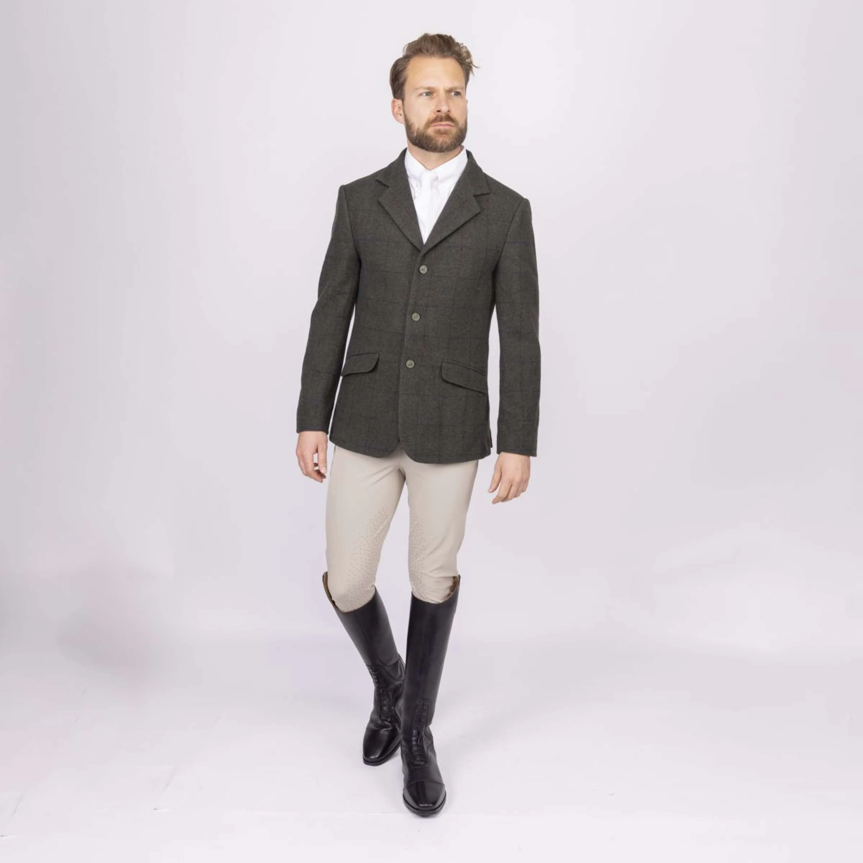 Aubrion by Shires Veste de Concours Saratoga Hommes Elm Vert Check - Image 8