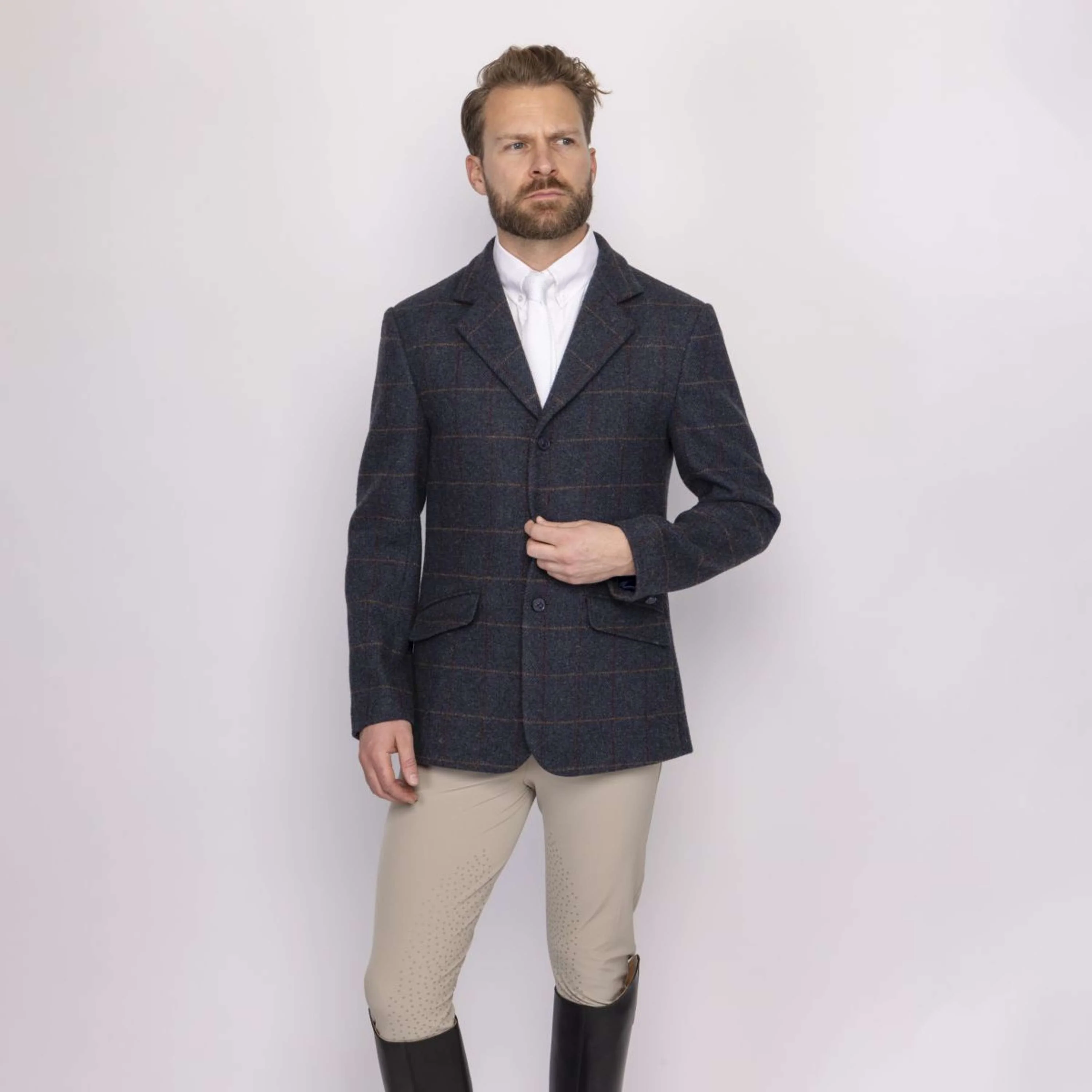 Aubrion by Shires Veste de Concours Saratoga Hommes Juniper Navy Check - Image 10