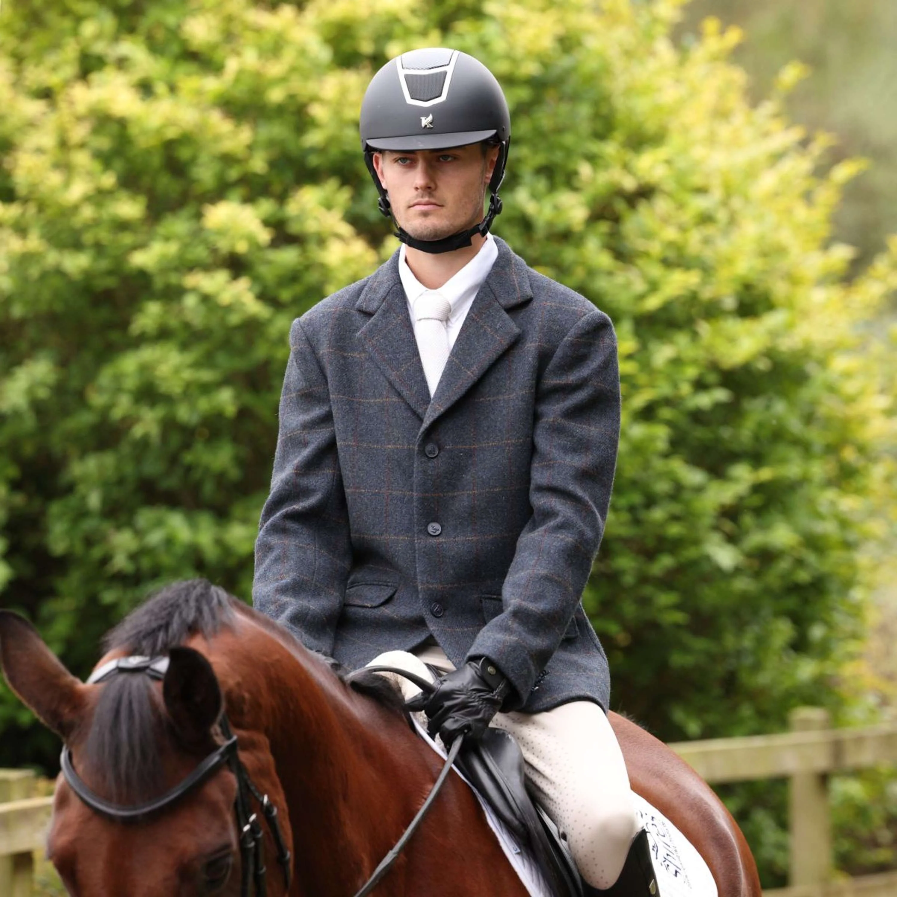 Aubrion by Shires Veste de Concours Saratoga Hommes Juniper Navy Check - Image 15