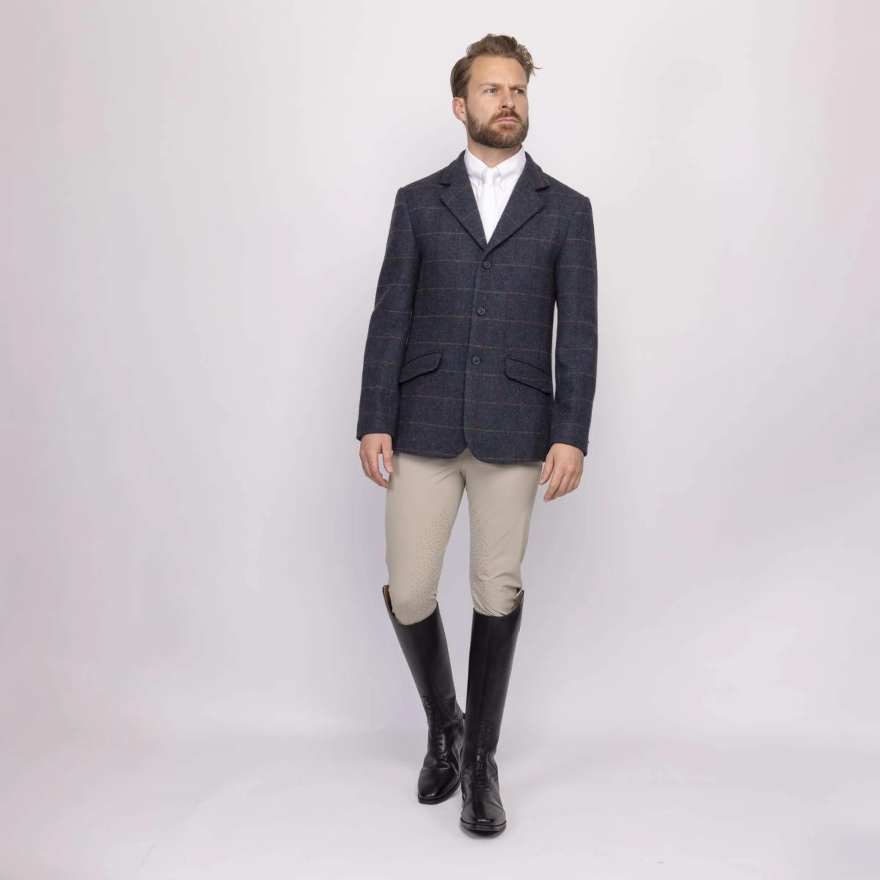 Aubrion by Shires Veste de Concours Saratoga Hommes Juniper Navy Check - Image 2