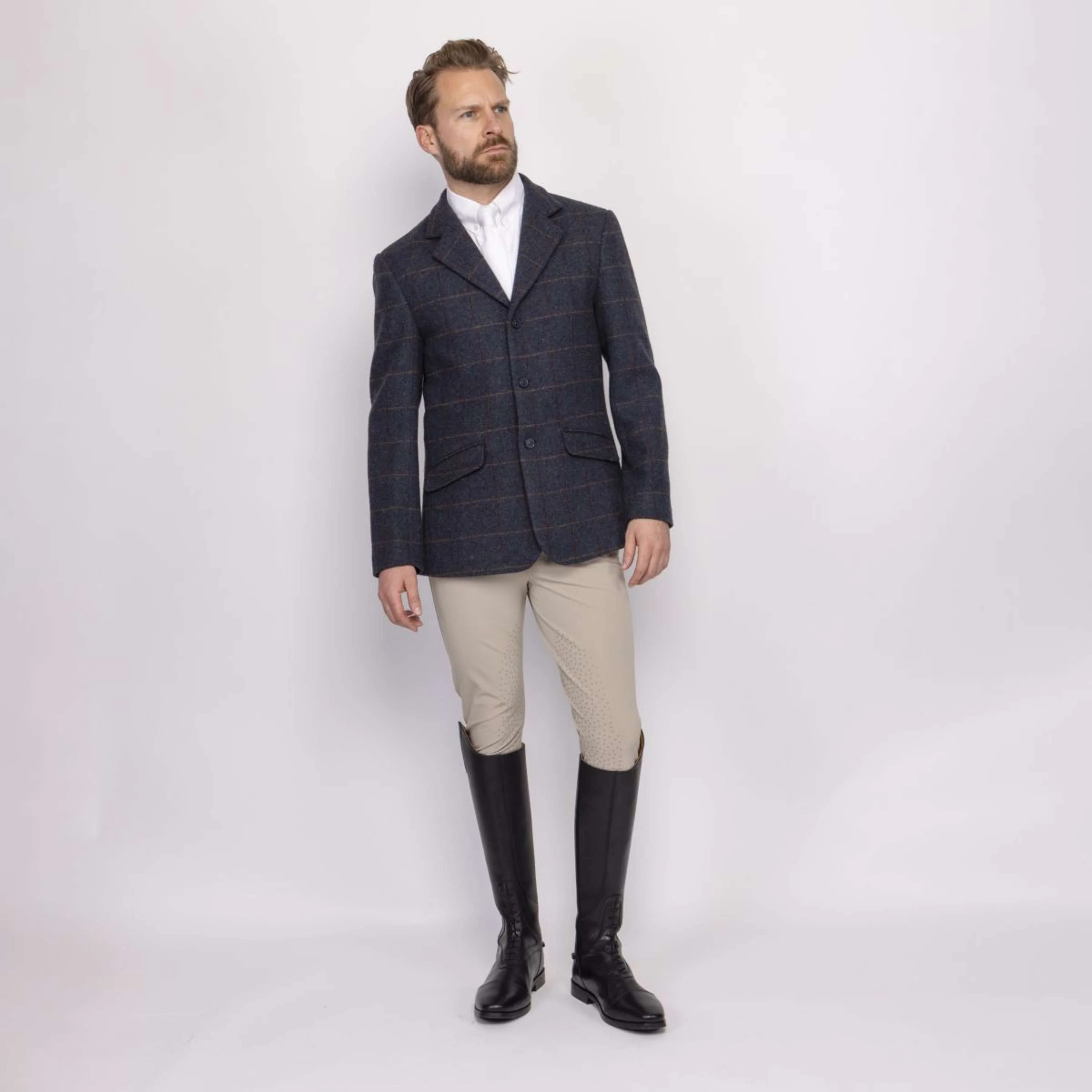 Aubrion by Shires Veste de Concours Saratoga Hommes Juniper Navy Check - Image 7