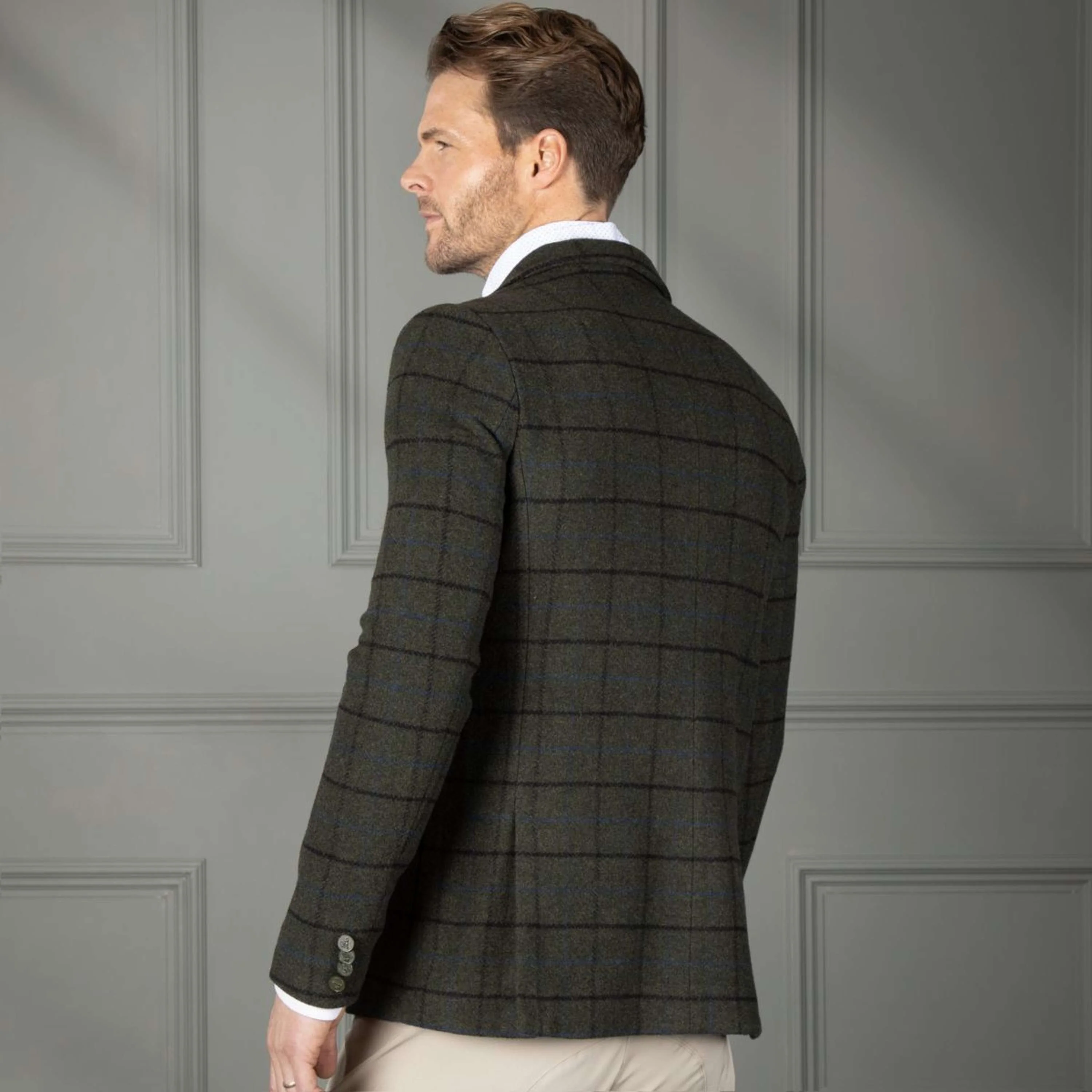 Aubrion by Shires Veste de Concours Saratoga Hommes Vert foncé Check - Image 2