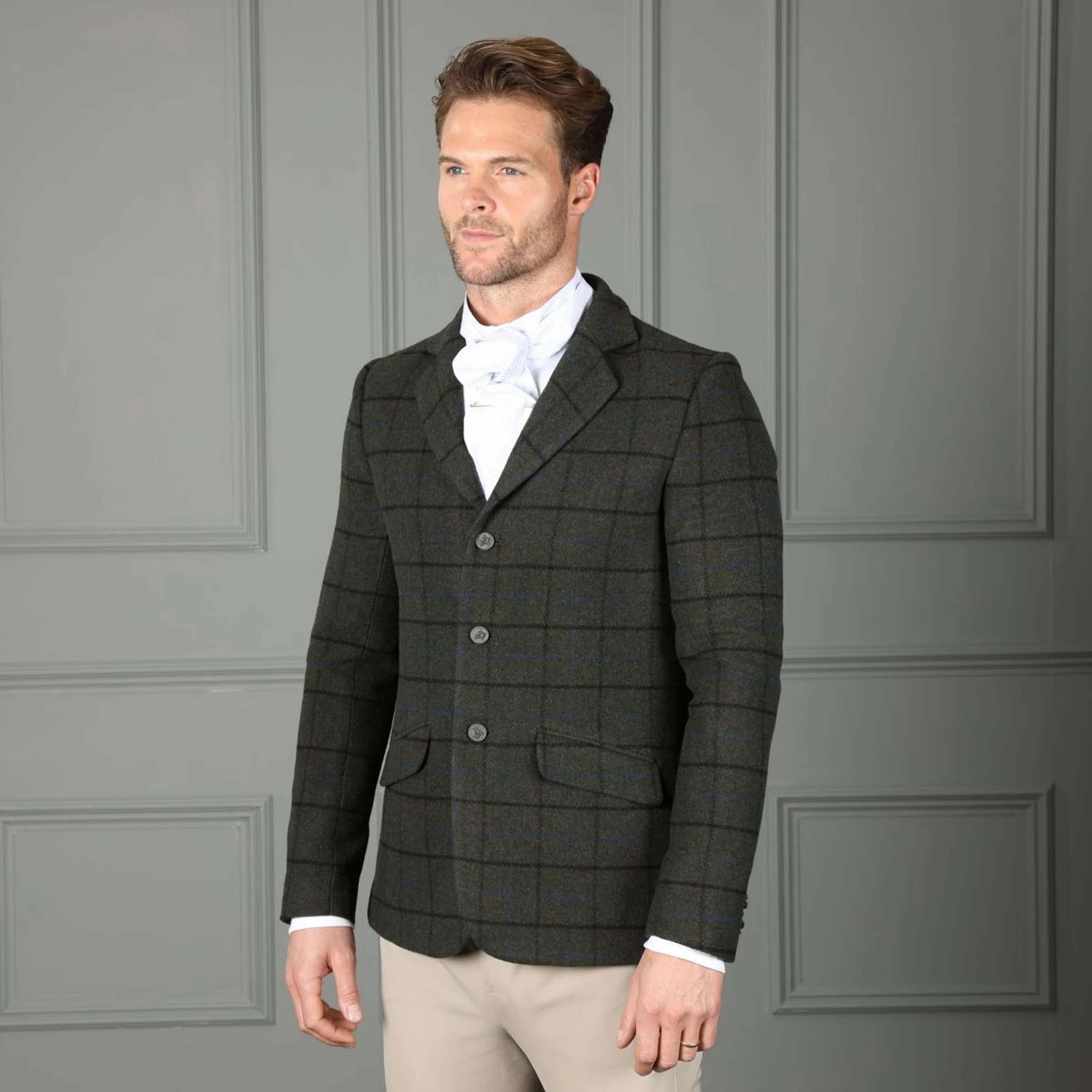 Aubrion by Shires Veste de Concours Saratoga Hommes Vert foncé Check - Image 4
