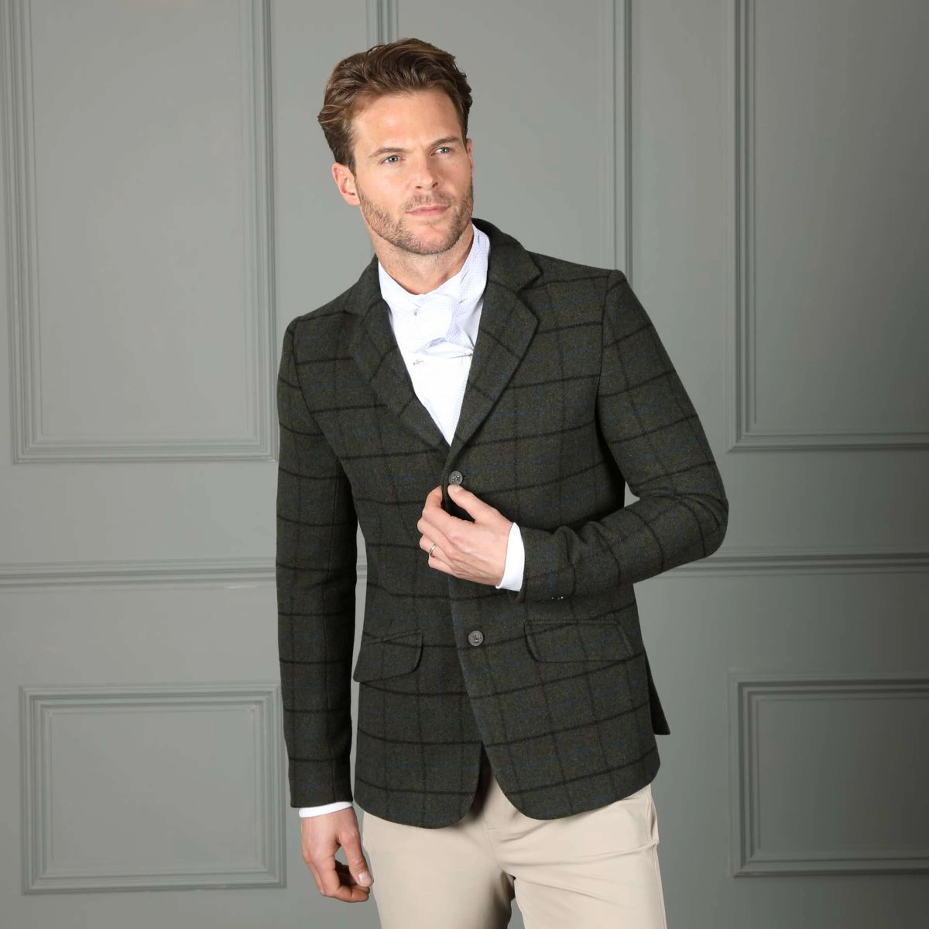 Aubrion by Shires Veste de Concours Saratoga Hommes Vert foncé Check - Image 5