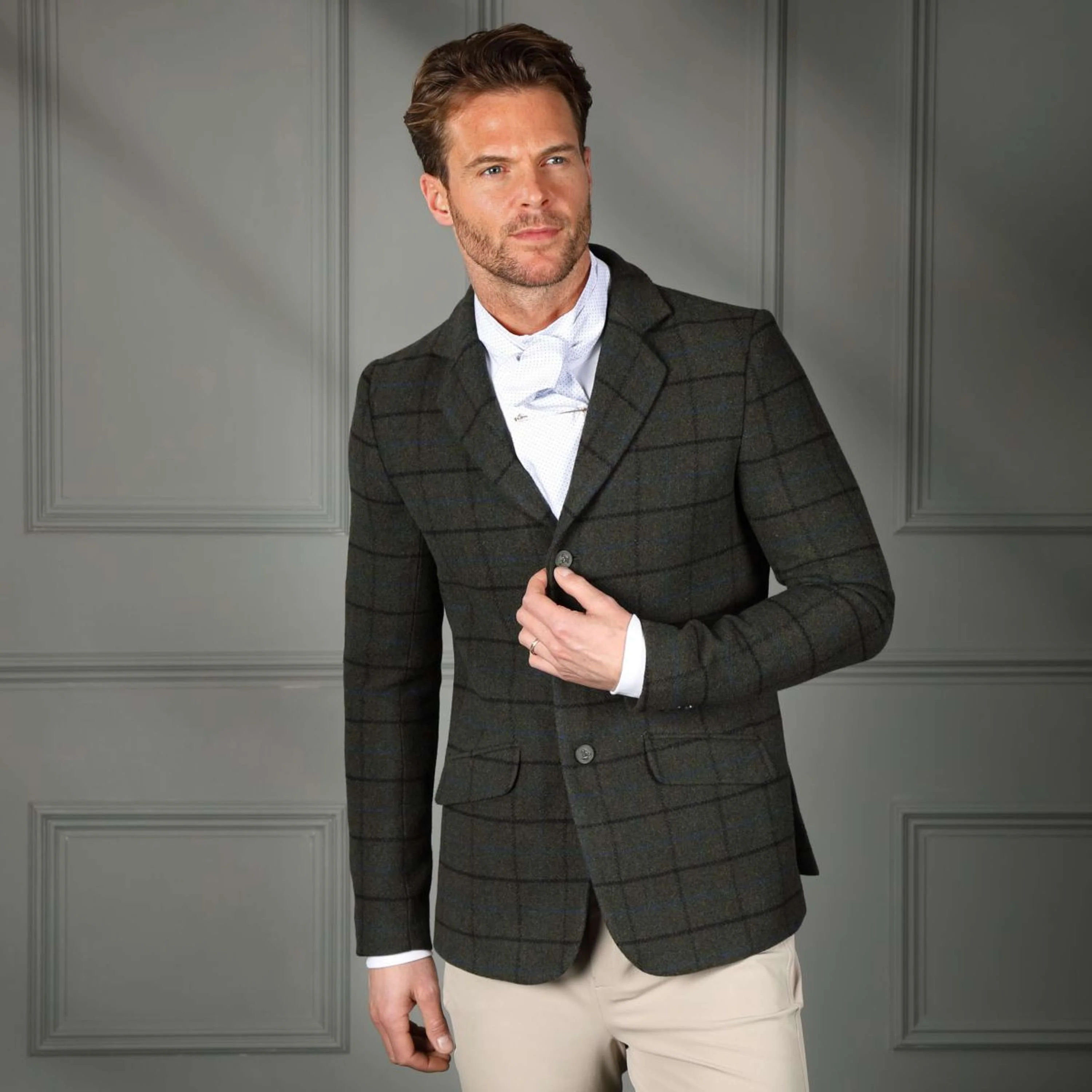 Aubrion by Shires Veste de Concours Saratoga Hommes Vert foncé Check - Image 6