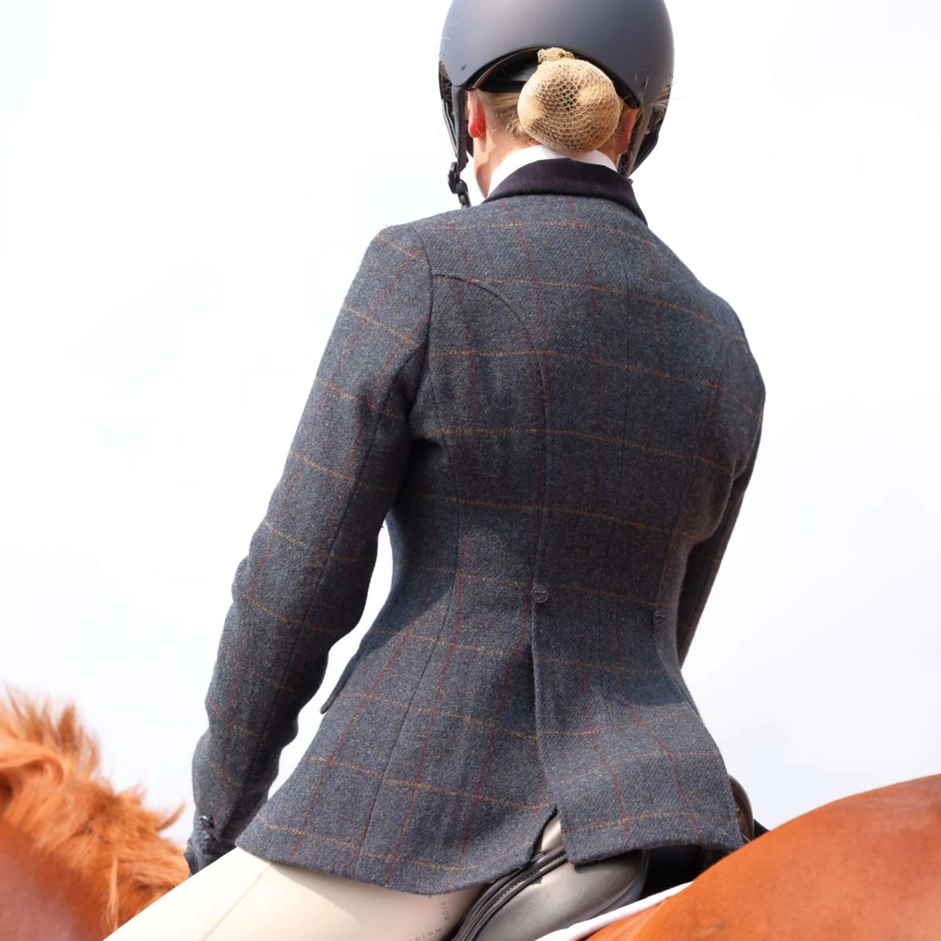 Aubrion by Shires Veste de Concours Saratoga Juniper Navy Check - Image 12
