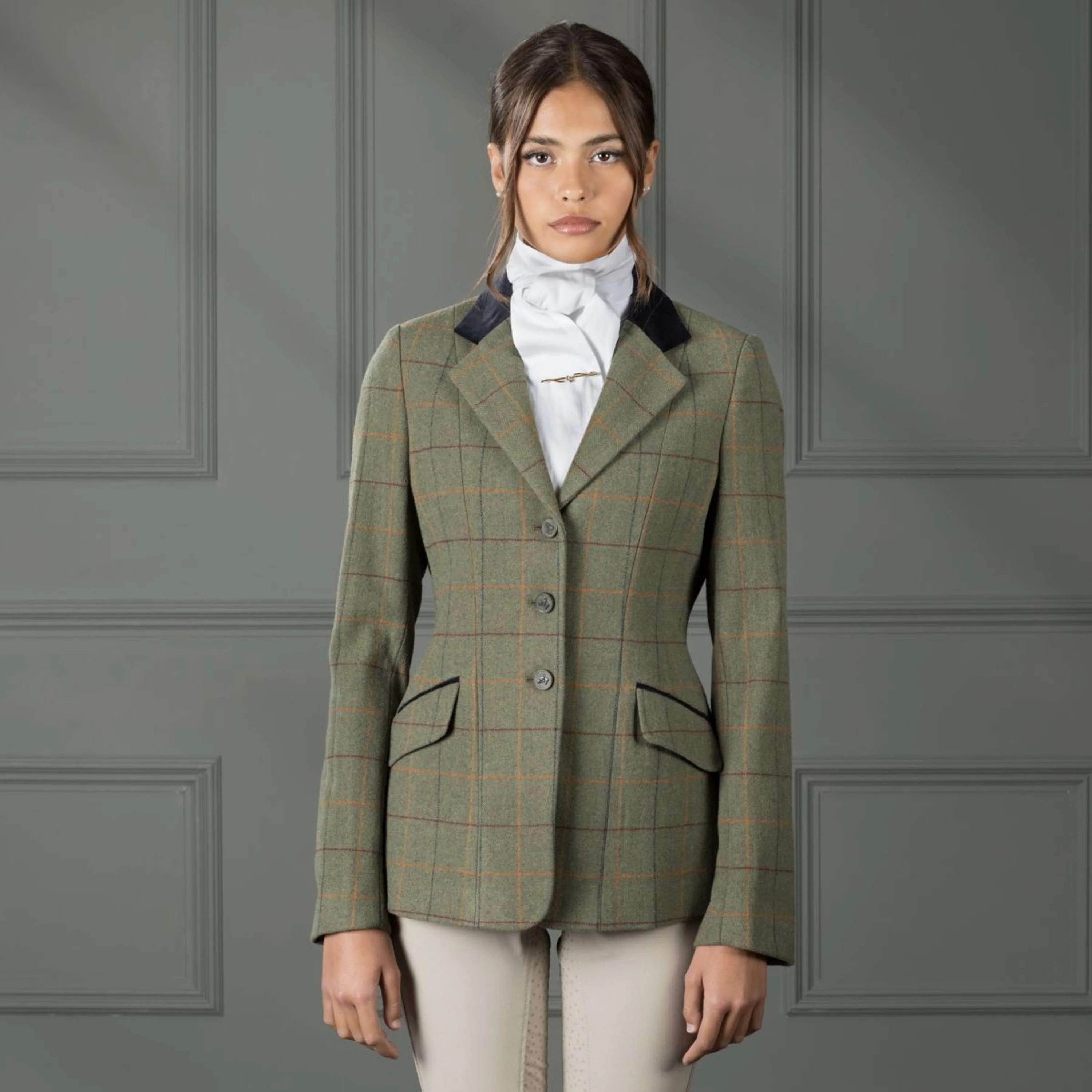 Aubrion by Shires Veste de Concours Saratoga Rouge/Jaune/Bleu Check - Image 2