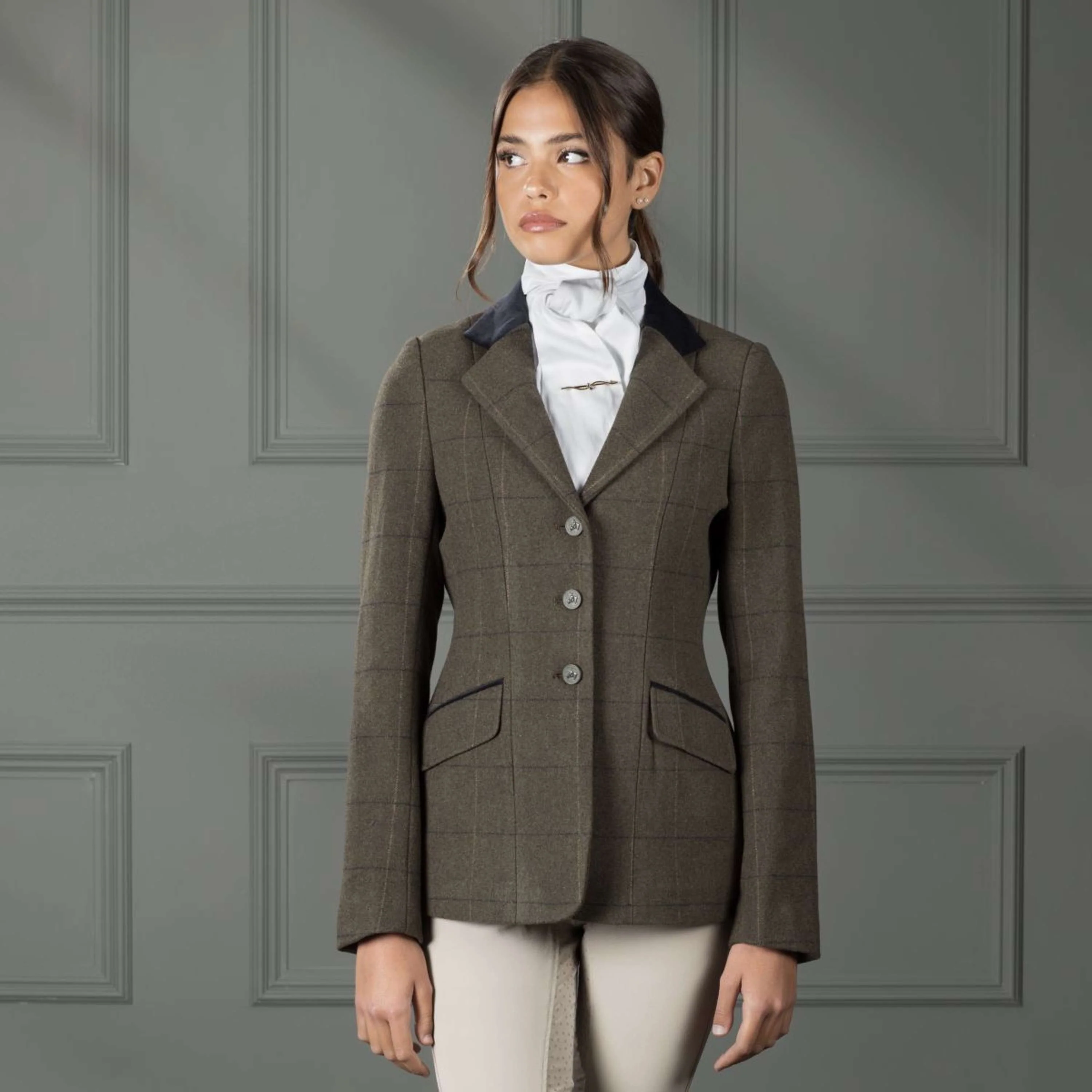 Aubrion by Shires Veste de Concours Saratoga Vert Check - Image 2