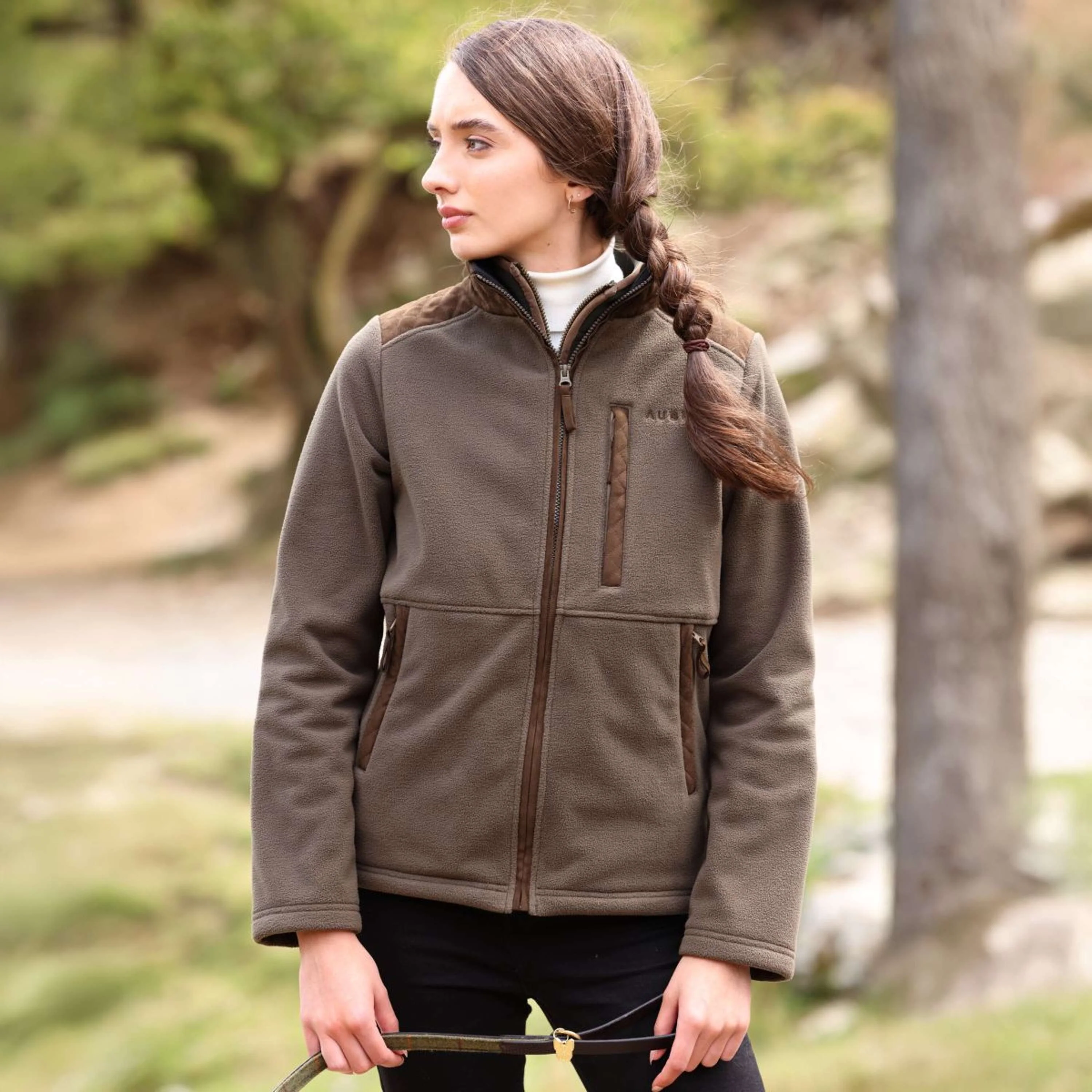 Aubrion by Shires Veste Heritage Fleece Olive foncé - Image 30
