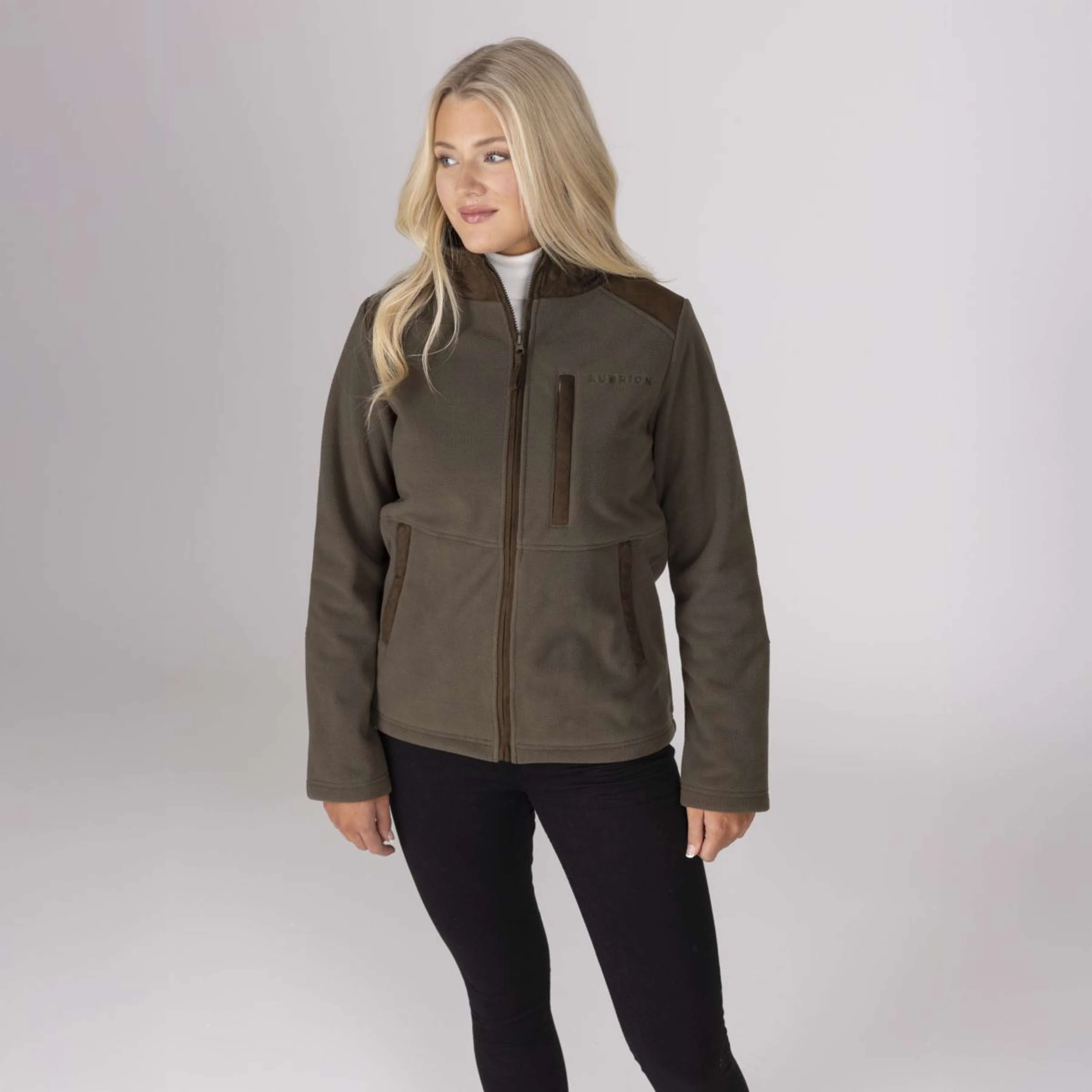 Aubrion by Shires Veste Heritage Fleece Olive foncé - Image 38