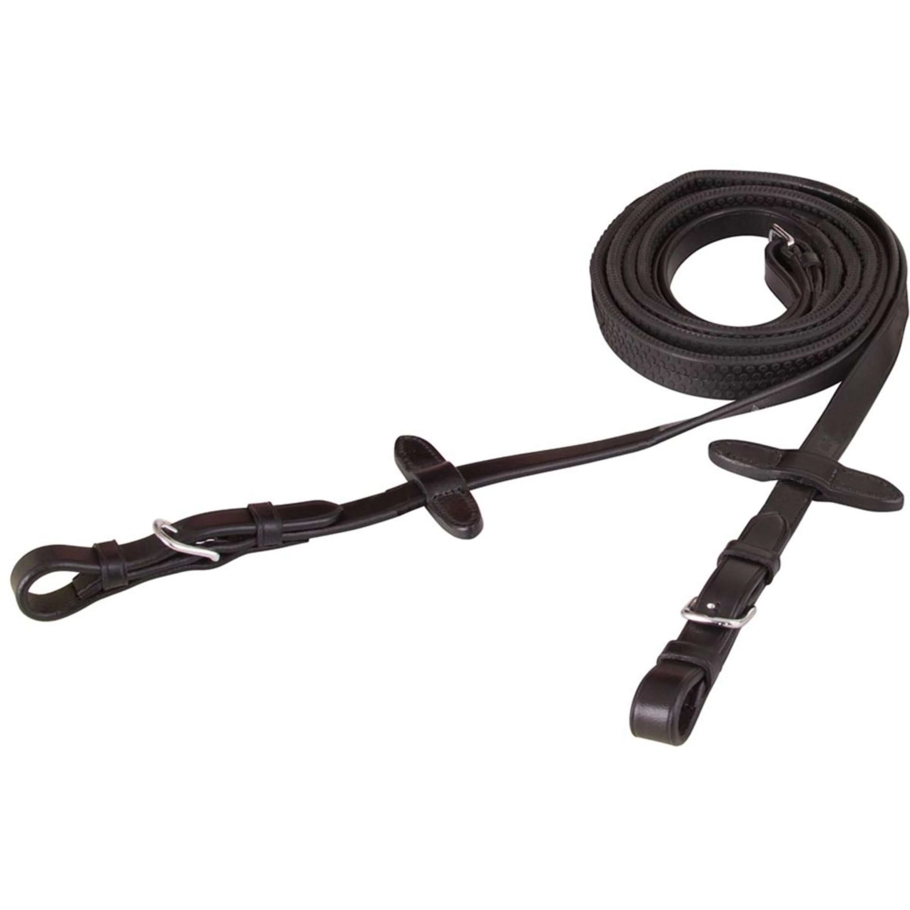 BR Rênes Eventa Pro Grip 16mm Boucle Ronde Noir/Argent - Image 3